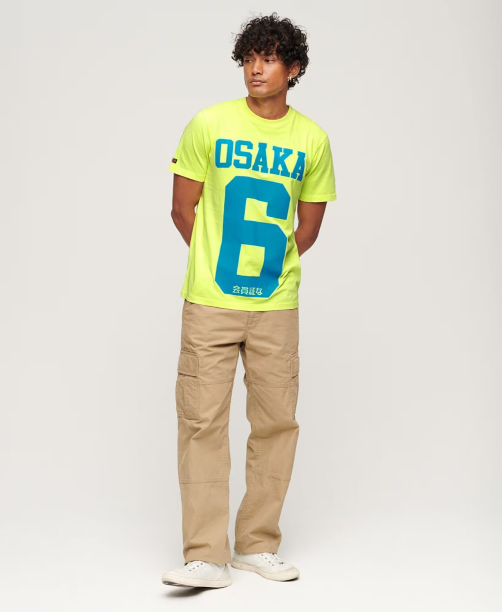 Superdry Tricou 'Osaka' cyan / verde neon - Pled.ro