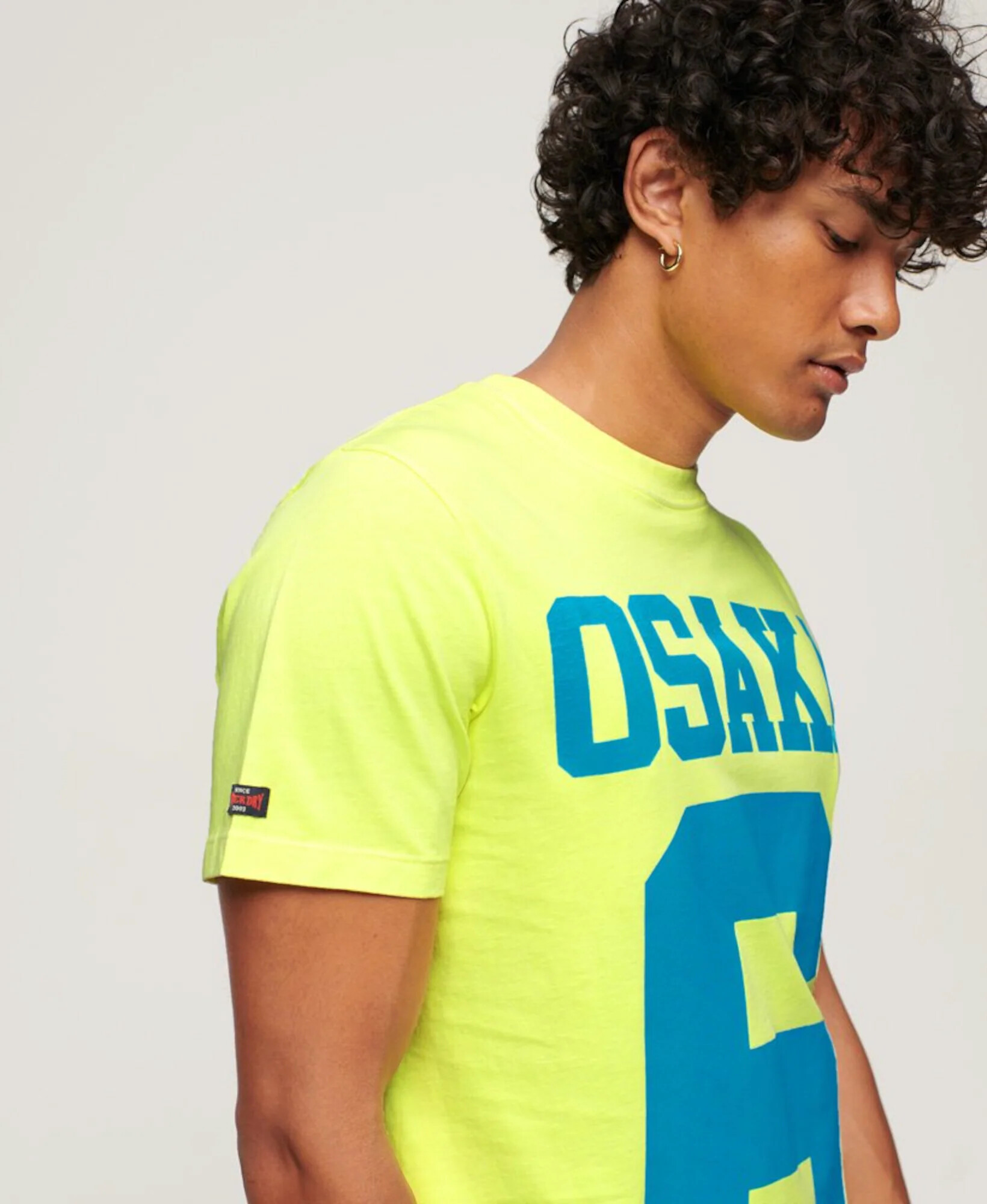 Superdry Tricou 'Osaka' cyan / verde neon - Pled.ro