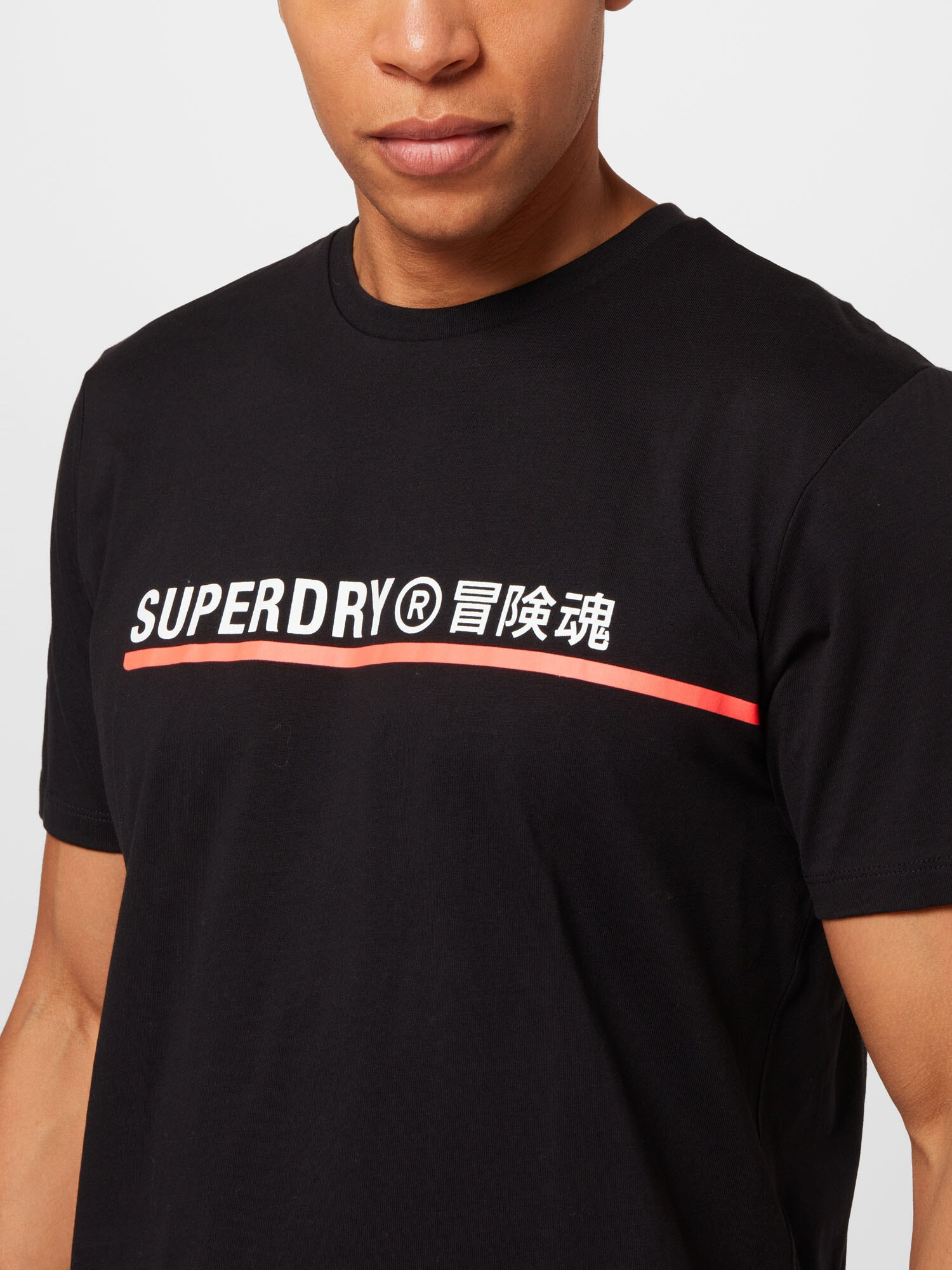 Superdry Tricou portocaliu somon / negru / alb - Pled.ro