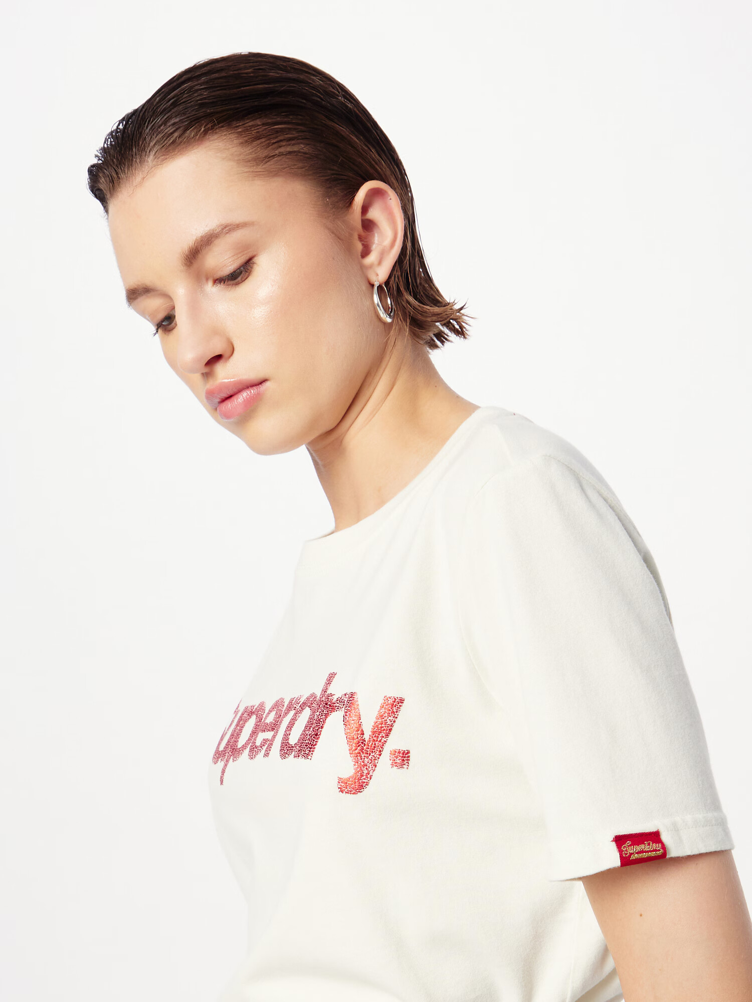 Superdry Tricou roșu / alb - Pled.ro