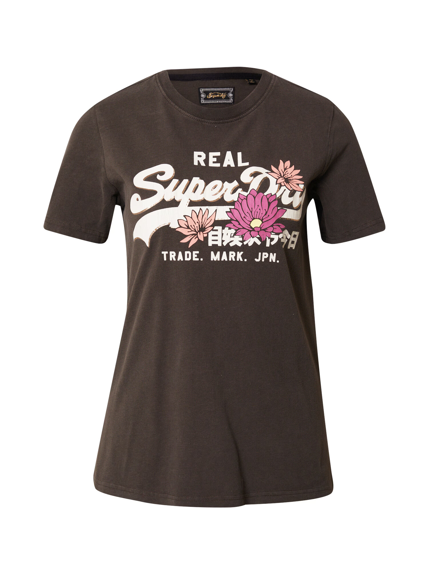 Superdry Tricou mov orhidee / roz deschis / negru / alb - Pled.ro