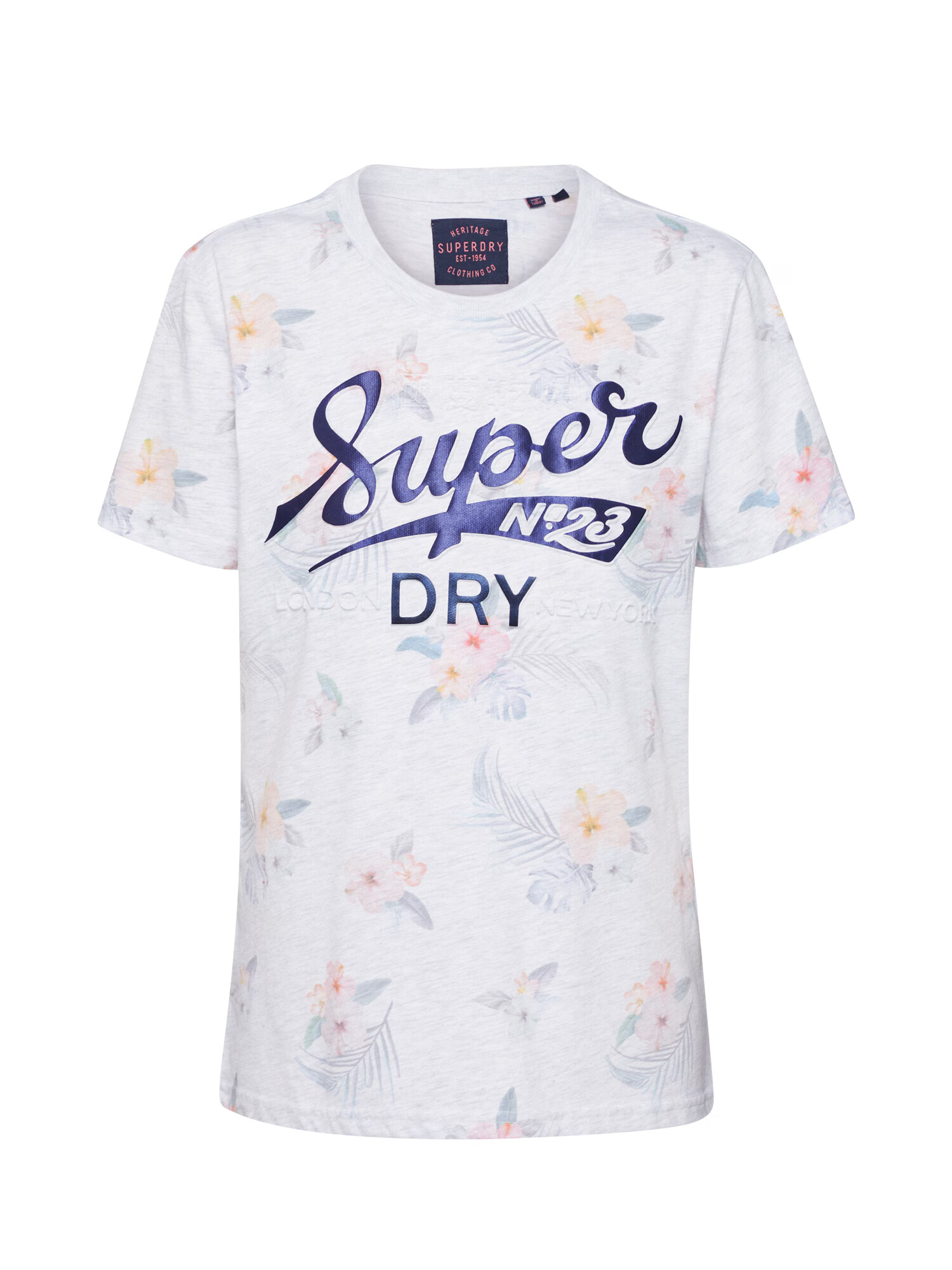 Superdry Tricou 'Super 23' bleumarin / verde pastel / portocaliu caisă / roz pastel / alb - Pled.ro