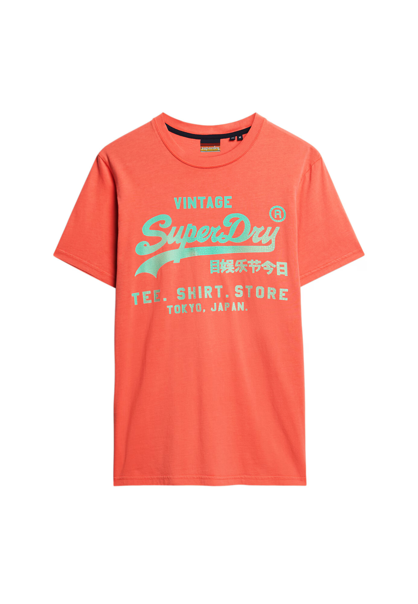 Superdry Tricou verde deschis / portocaliu - Pled.ro