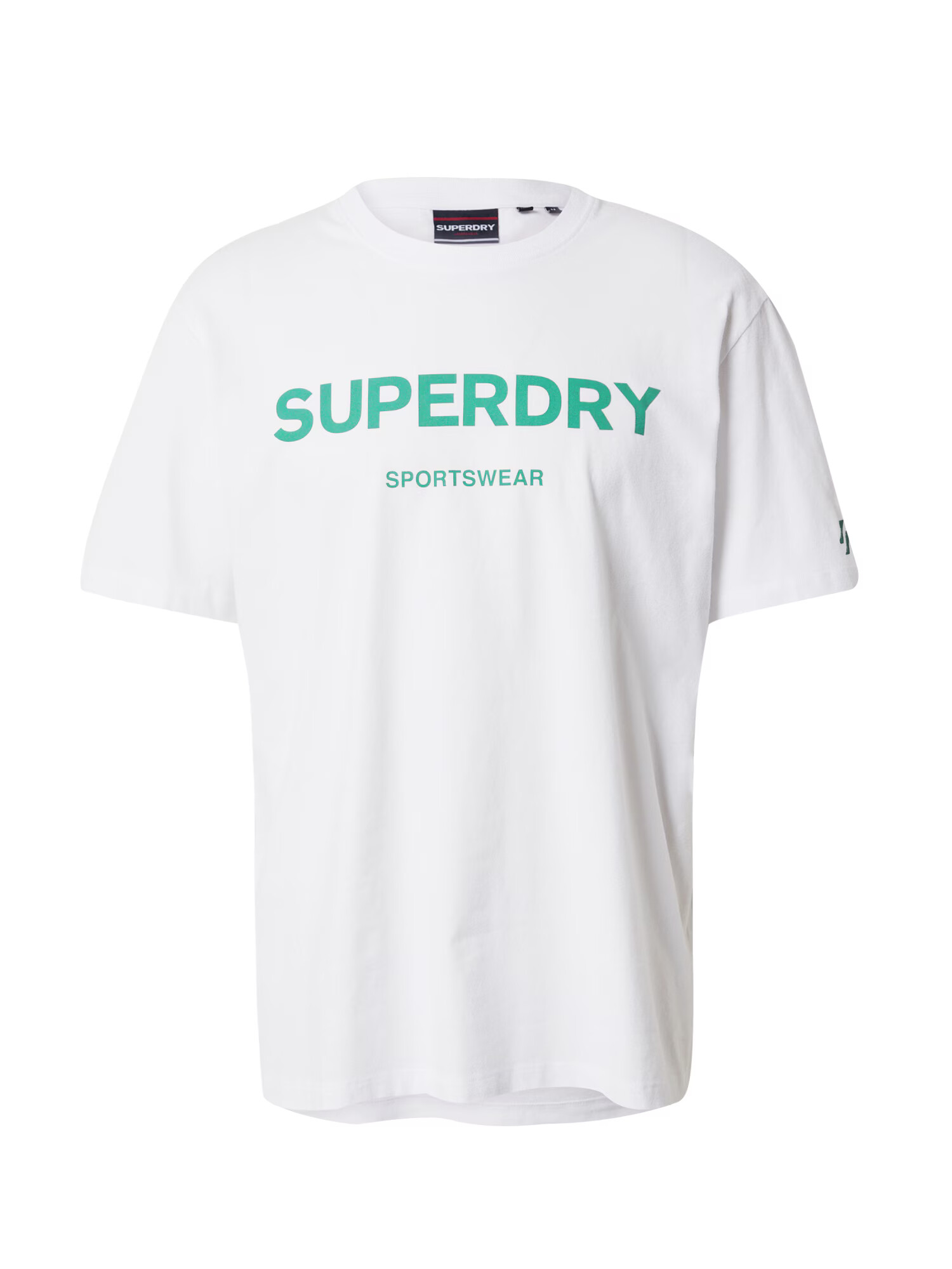 Superdry Tricou verde jad / alb - Pled.ro