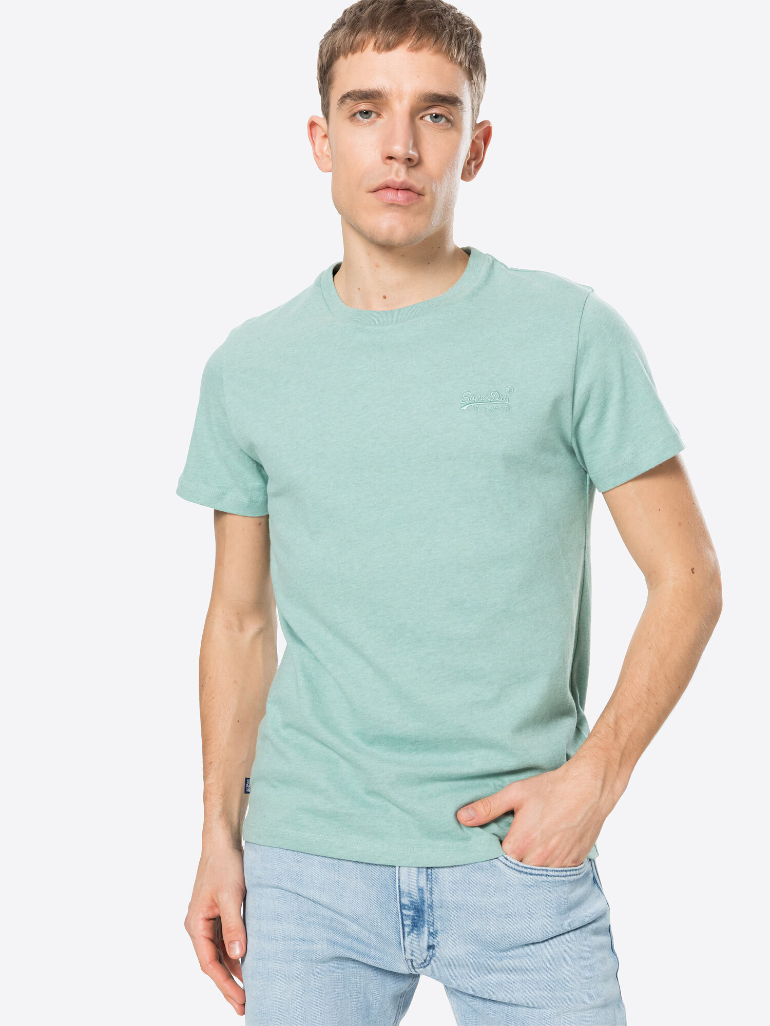 Superdry Tricou verde pastel - Pled.ro