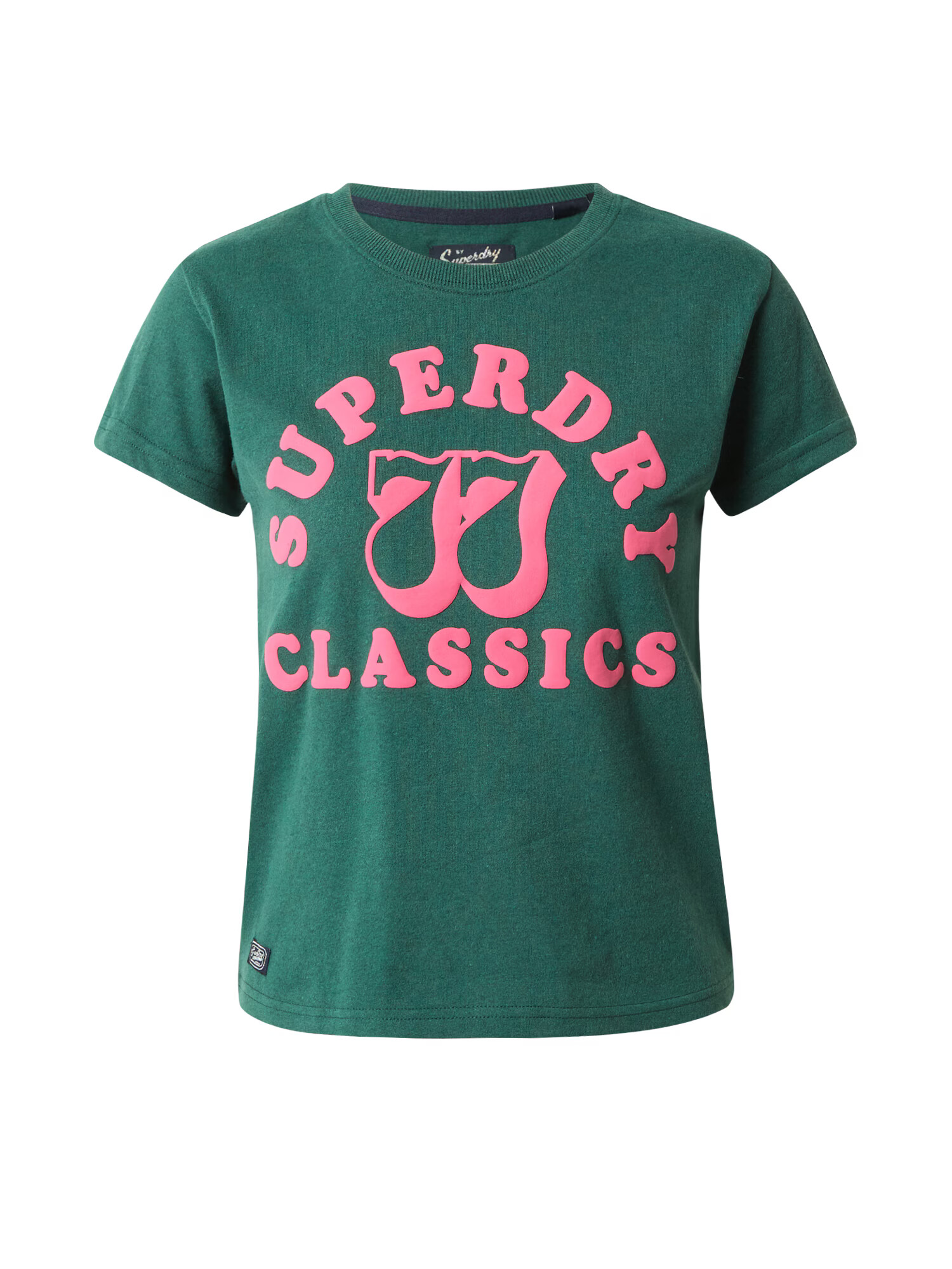 Superdry Tricou verde smarald / roz deschis - Pled.ro