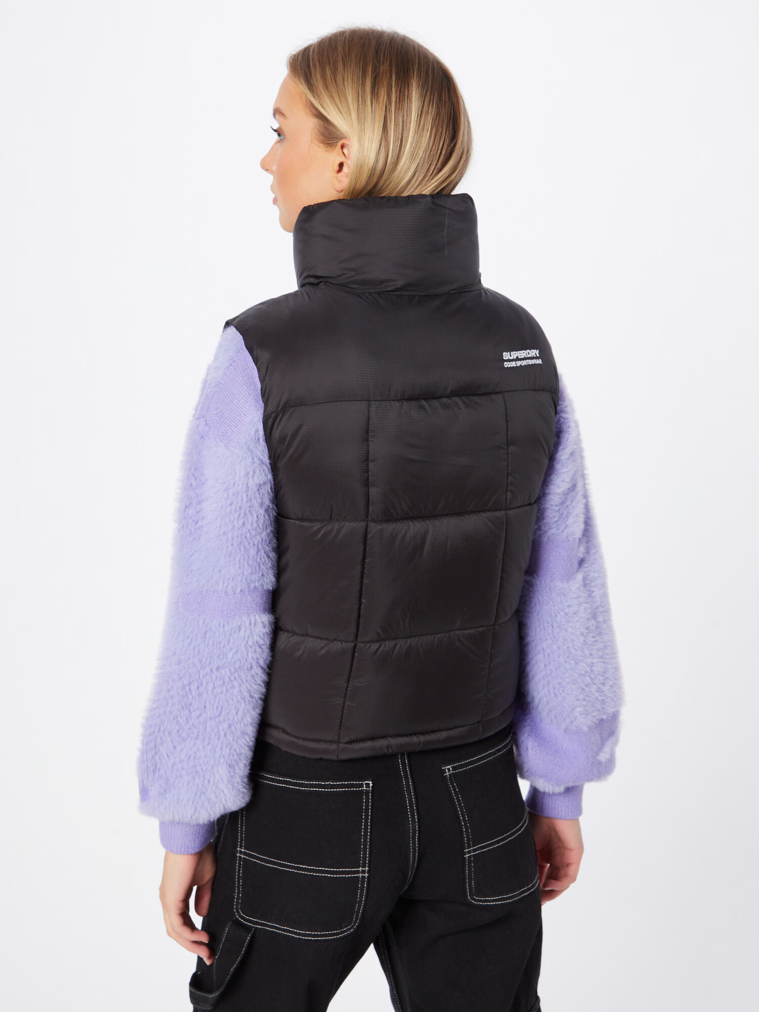 Superdry Vestă 'Mountain' negru / alb - Pled.ro