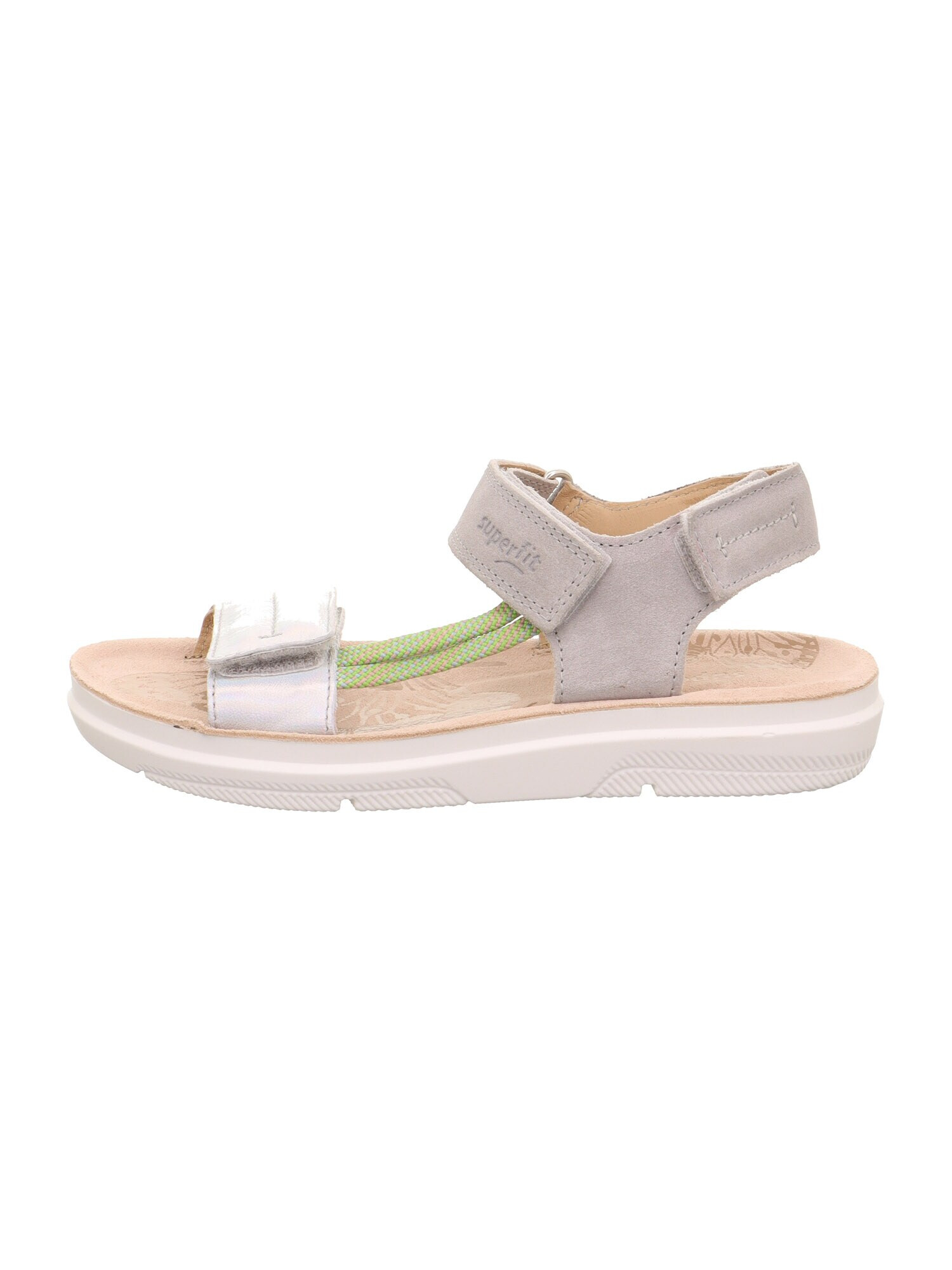 SUPERFIT Sandale 'PALOMA' albastru pastel / gri / verde deschis / roz - Pled.ro