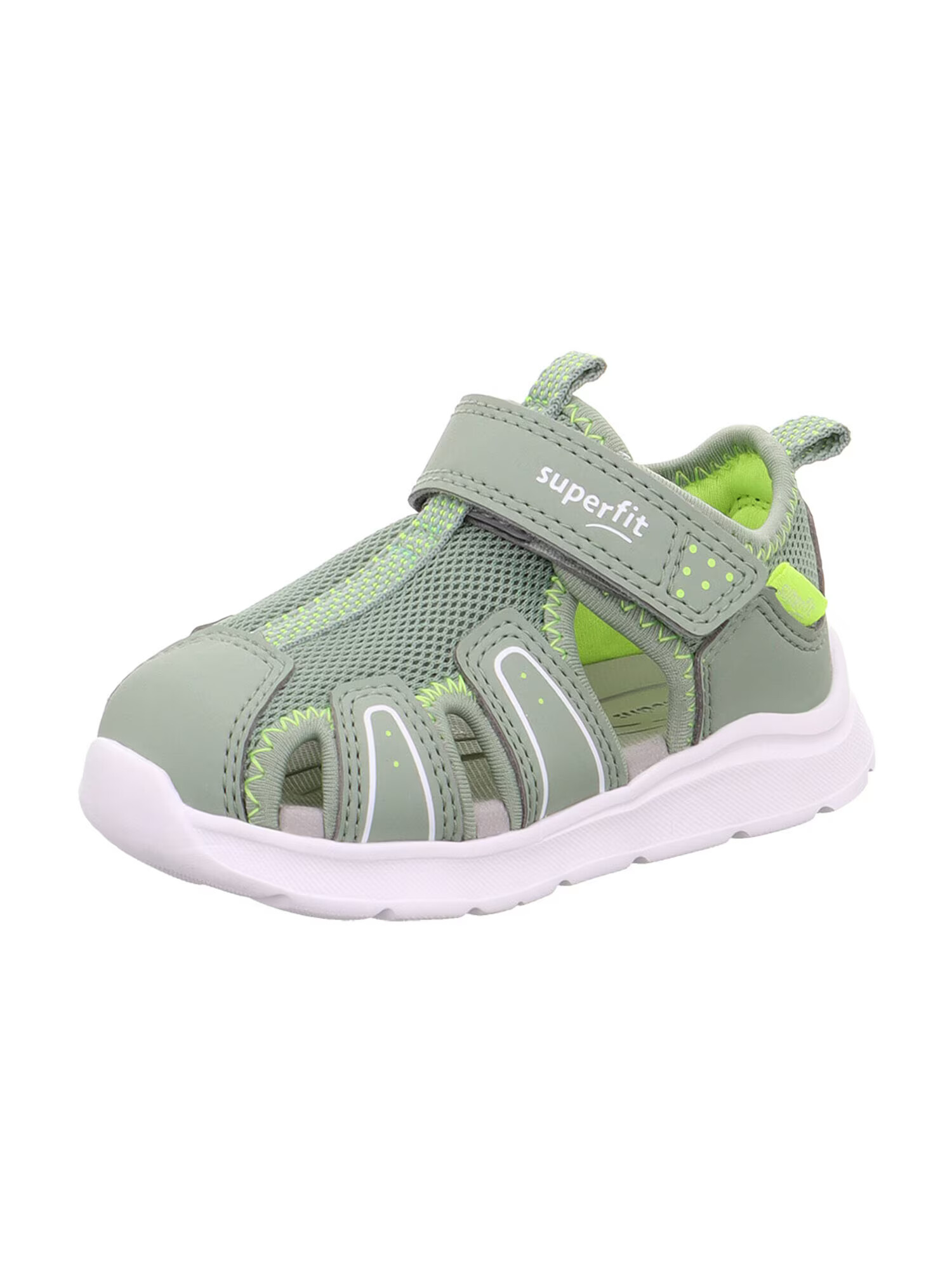 SUPERFIT Sandale 'Wave' verde pastel / verde deschis / alb - Pled.ro