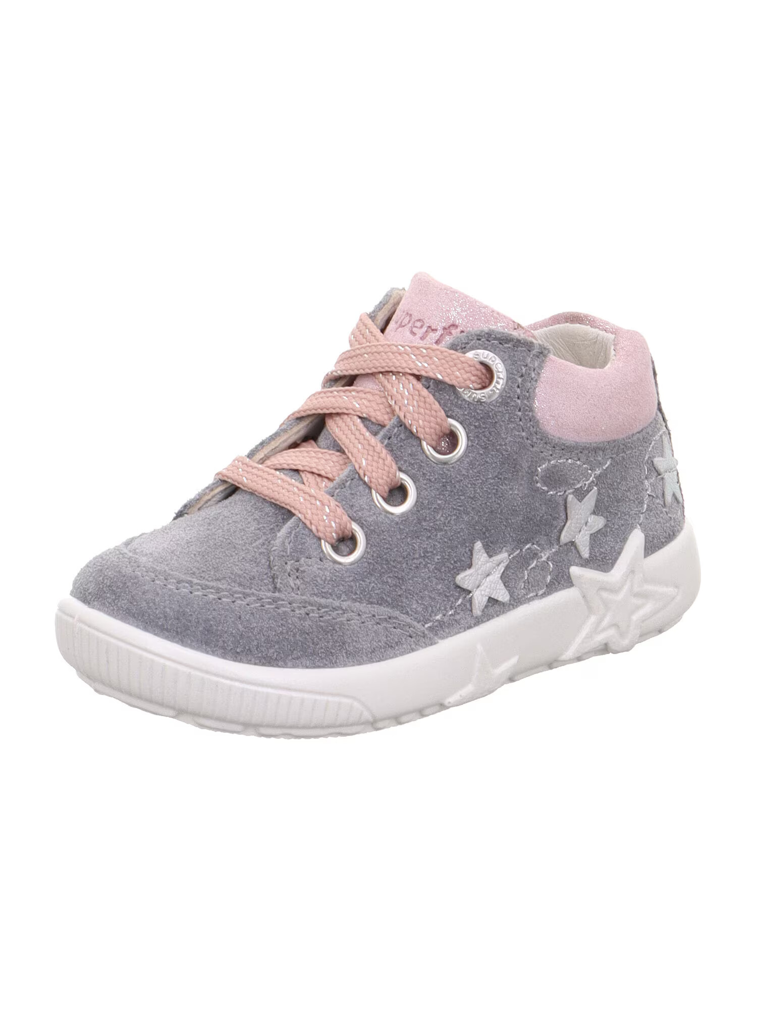 SUPERFIT Sneaker gri deschis / roz deschis / alb - Pled.ro