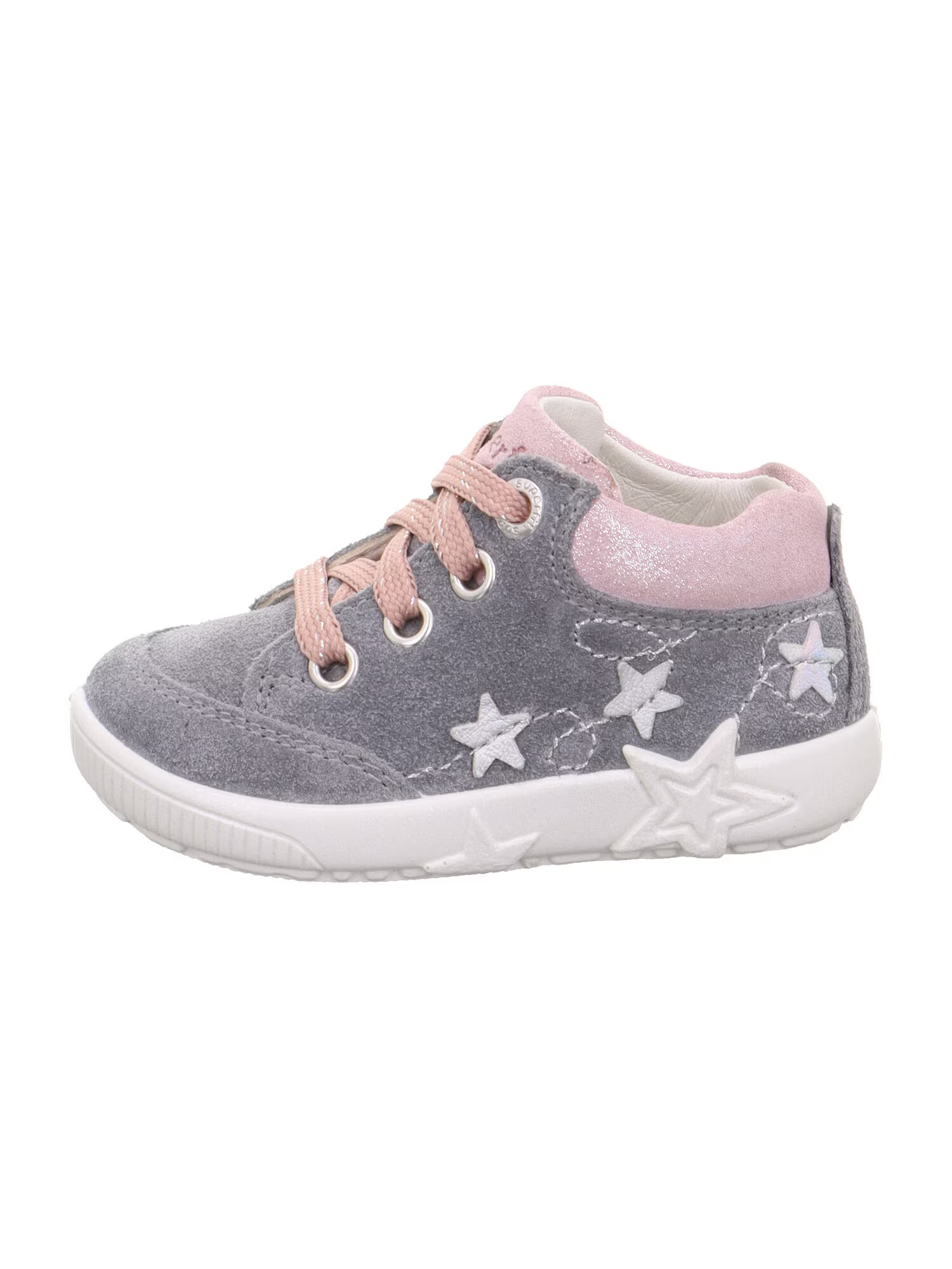 SUPERFIT Sneaker gri deschis / roz deschis / alb - Pled.ro