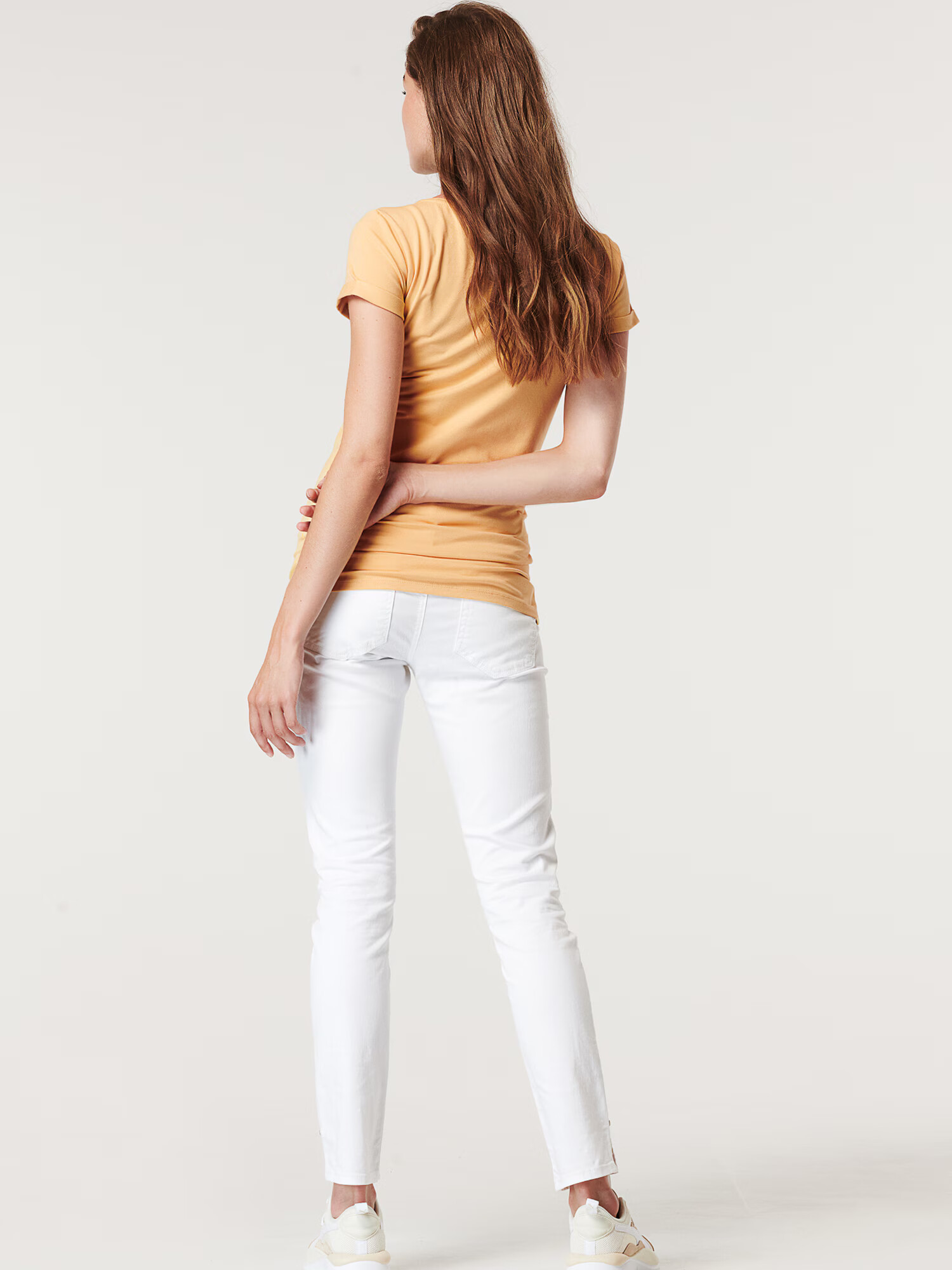 Supermom Jeans alb denim - Pled.ro