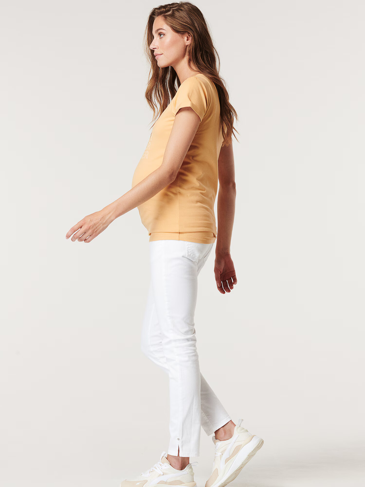 Supermom Jeans alb denim - Pled.ro