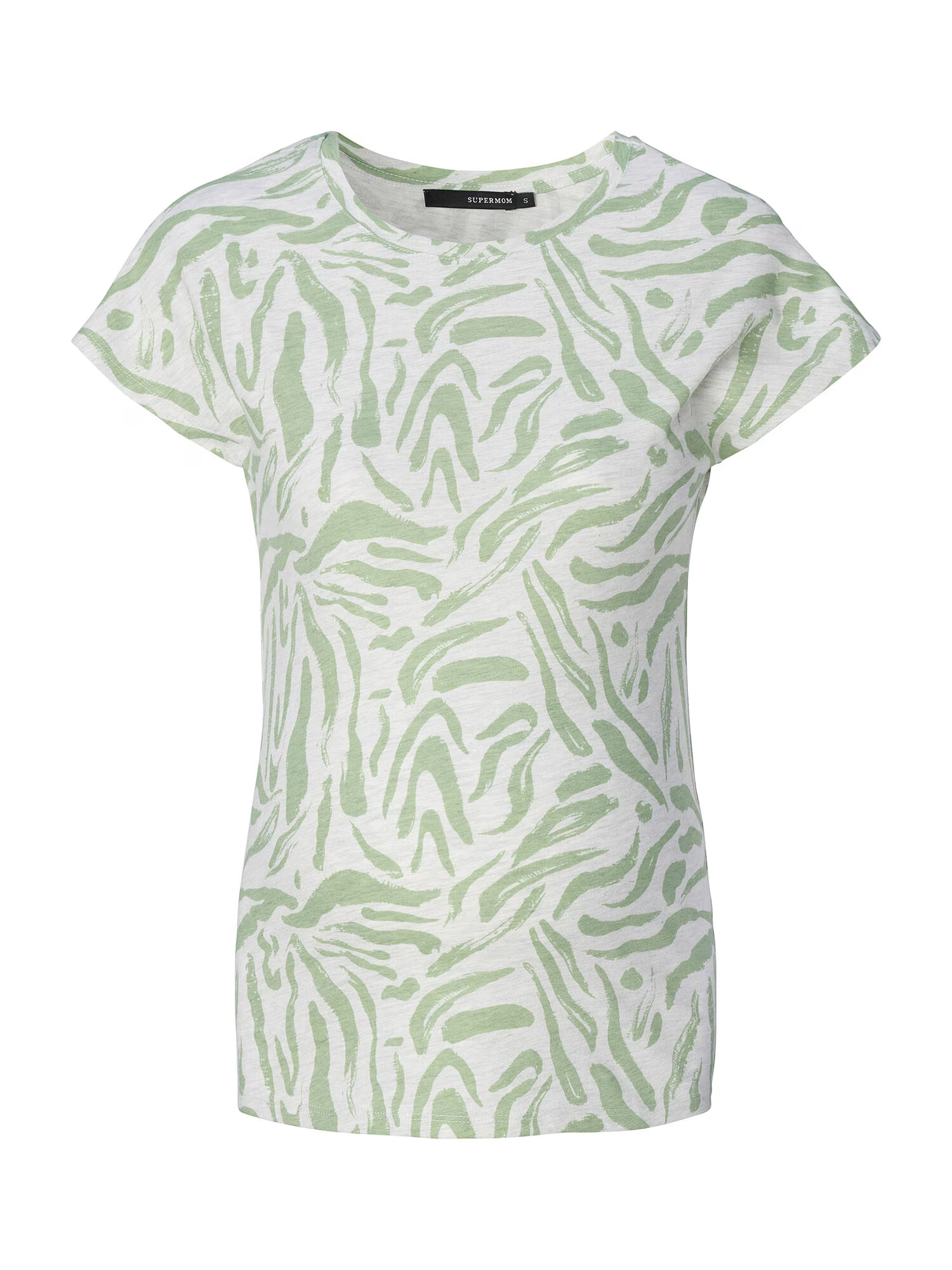 Supermom Tricou 'Edna' verde / alb amestacat - Pled.ro