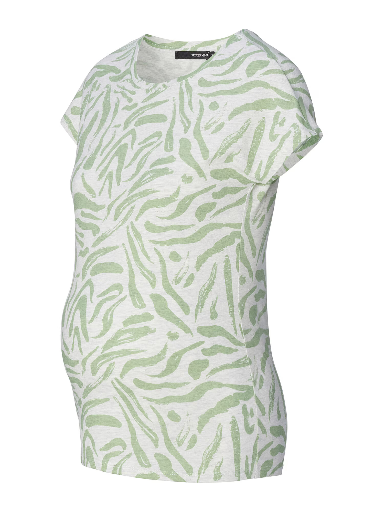 Supermom Tricou 'Edna' verde / alb amestacat - Pled.ro