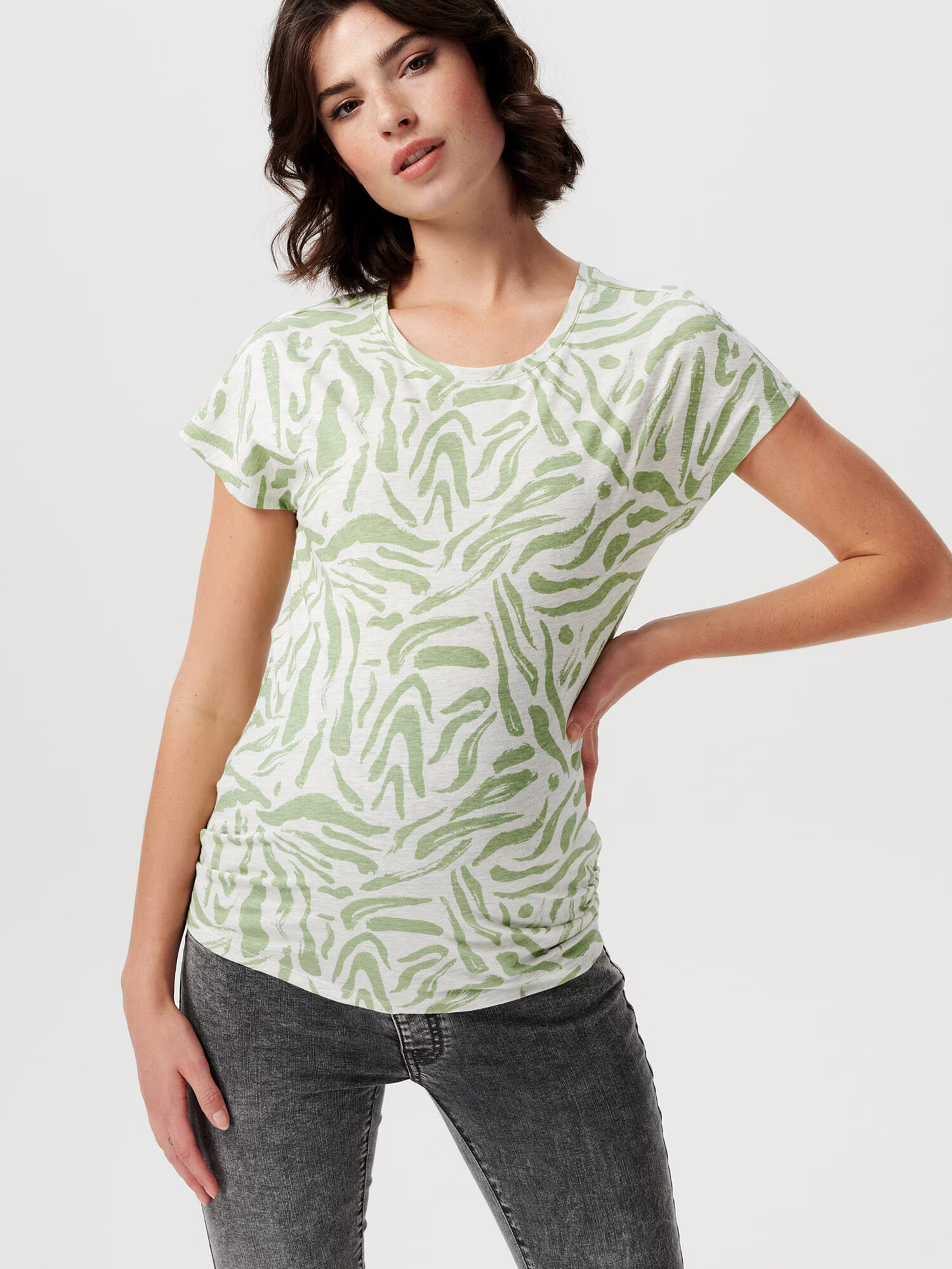 Supermom Tricou 'Edna' verde / alb amestacat - Pled.ro