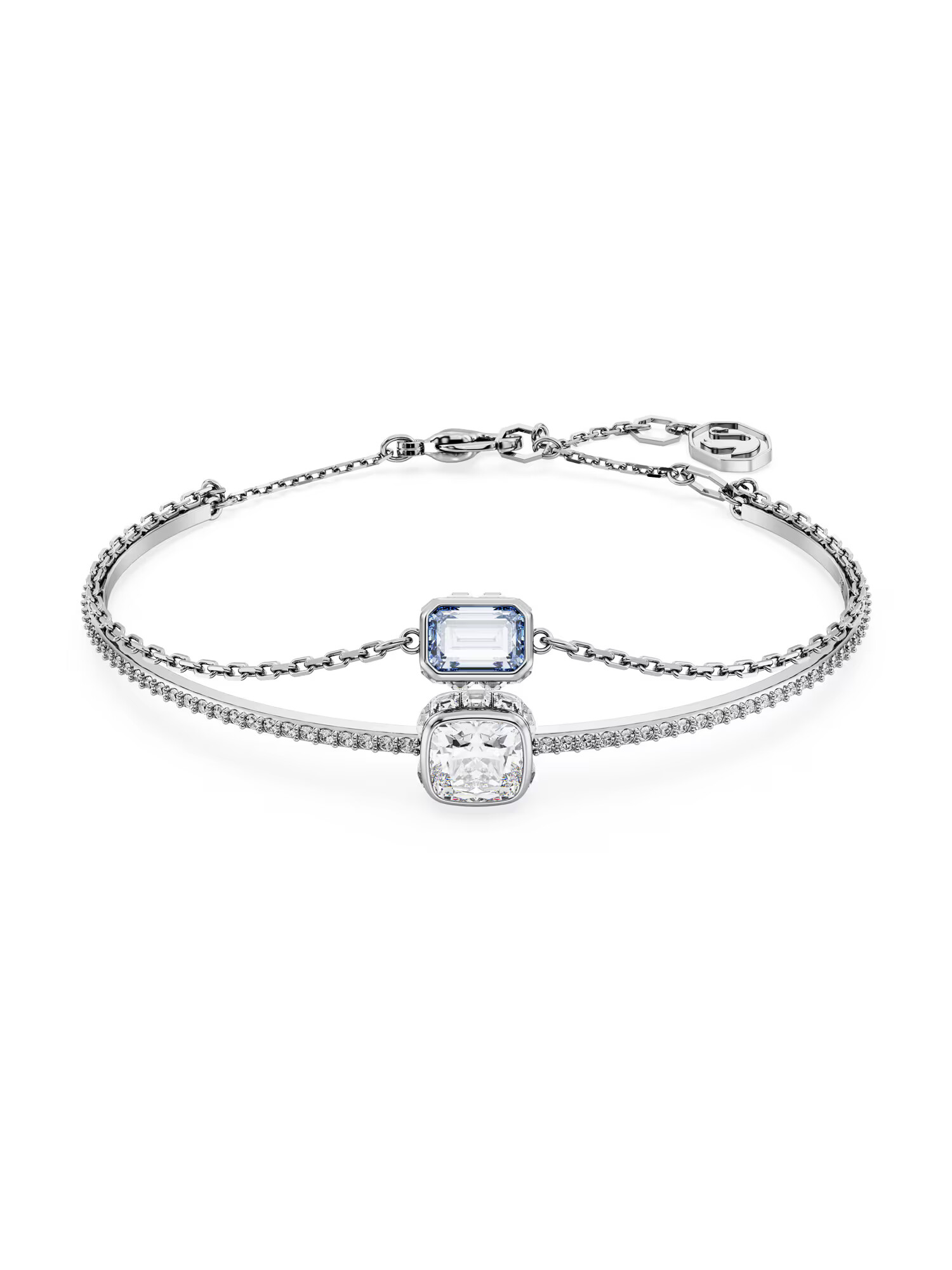 Swarovski Brățară 'Stilla' albastru deschis / argintiu - Pled.ro