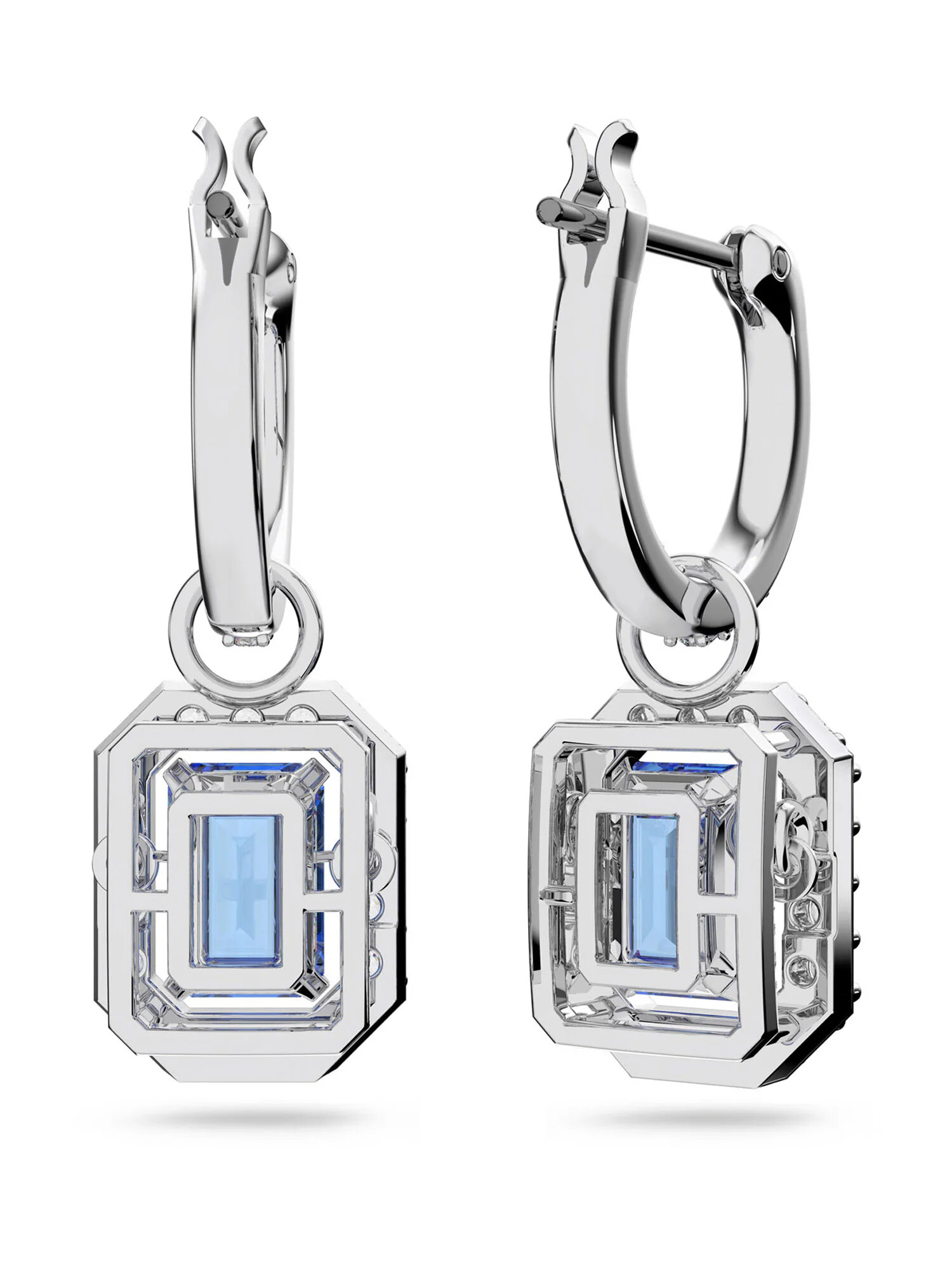 Swarovski Cercei albastru / argintiu / transparent - Pled.ro