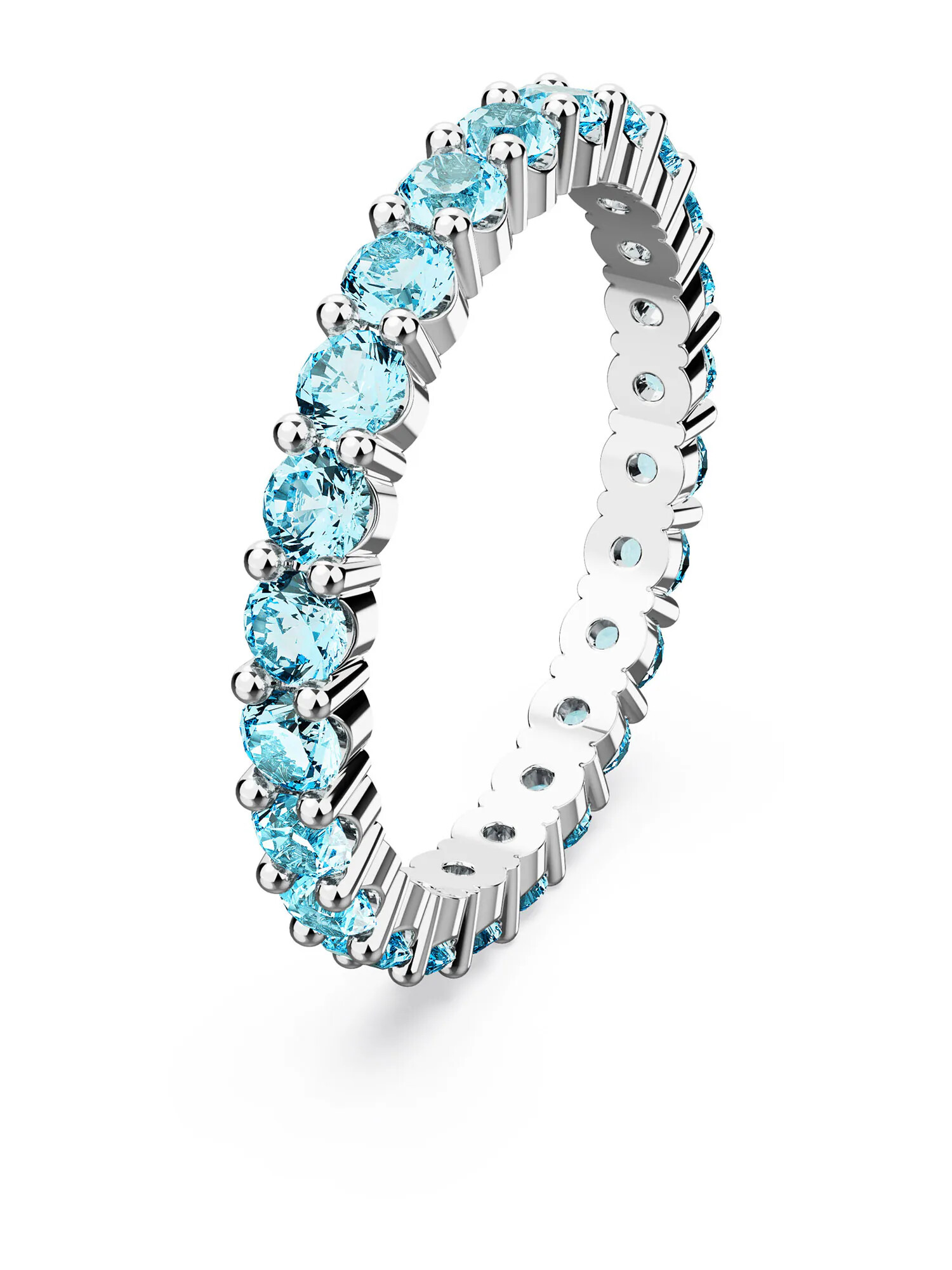 Swarovski Inele albastru aqua / alb - Pled.ro