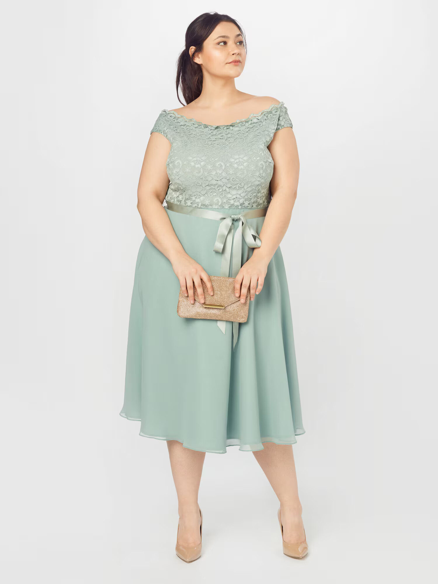 SWING Curve Rochie de cocktail verde - Pled.ro