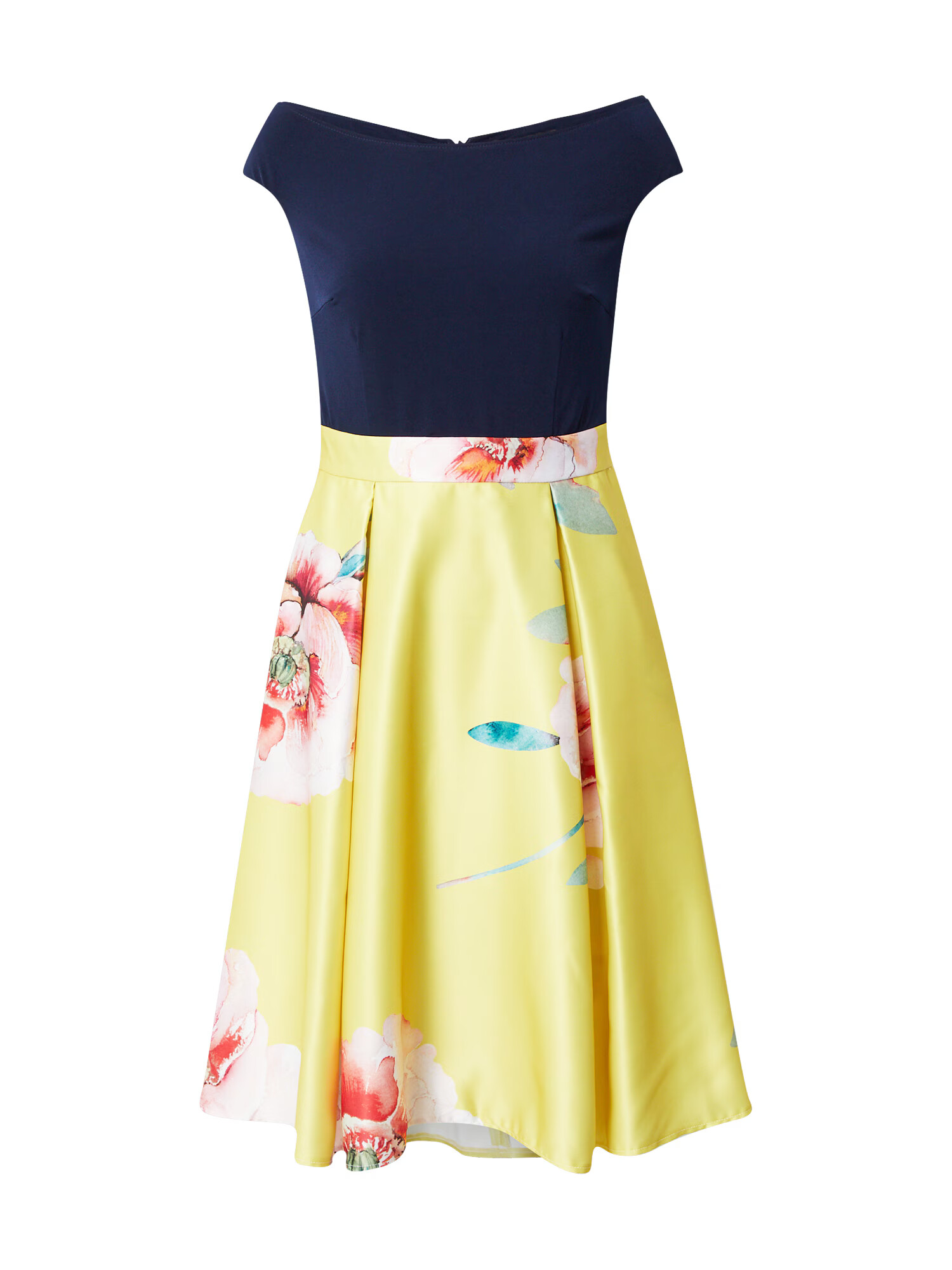 SWING Rochie de cocktail bleumarin / galben / verde jad / roșu - Pled.ro