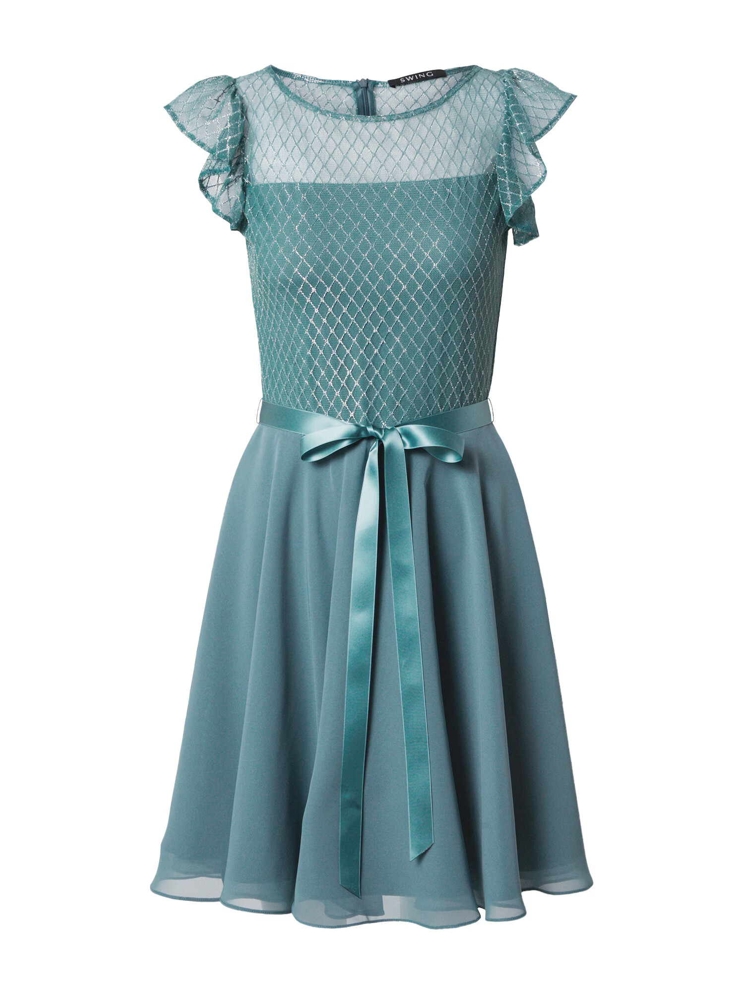 SWING Rochie de cocktail verde jad / argintiu - Pled.ro