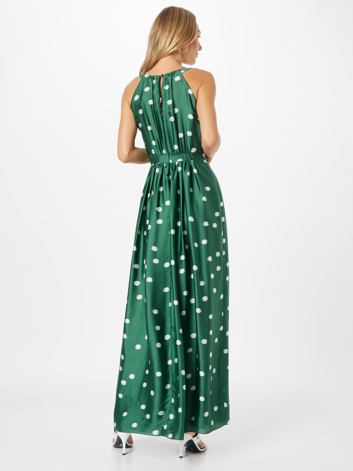 SWING Rochie verde smarald / alb - Pled.ro