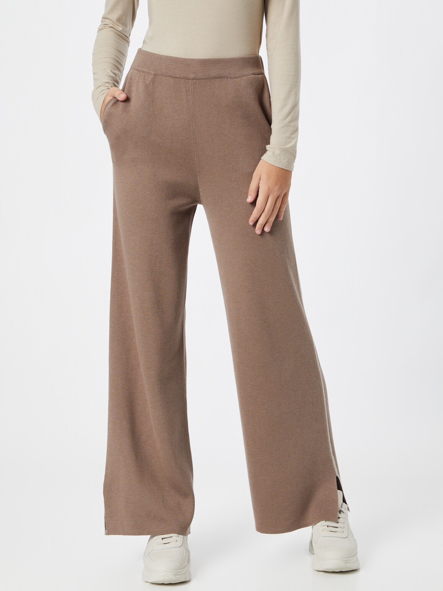 TAIFUN Pantaloni gri taupe / alb murdar - Pled.ro