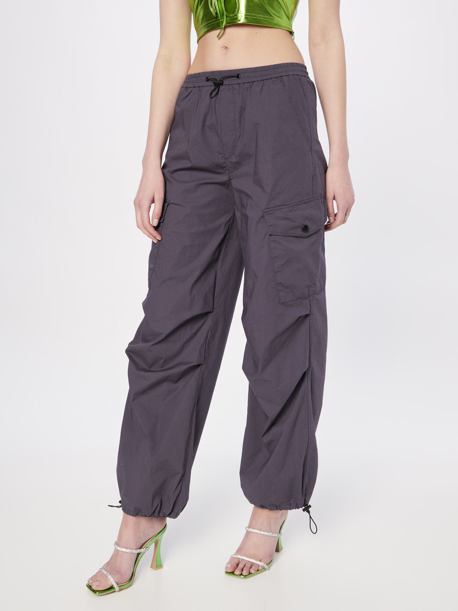 Tally Weijl Pantaloni cu buzunare gri grafit - Pled.ro