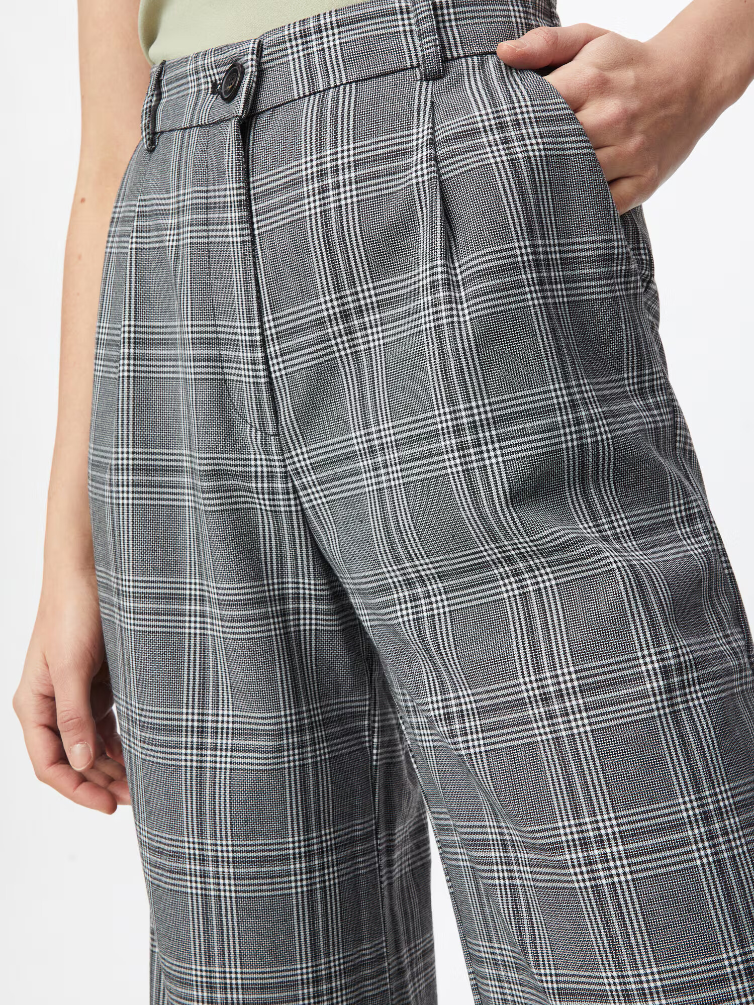 Tally Weijl Pantaloni gri / negru / alb - Pled.ro