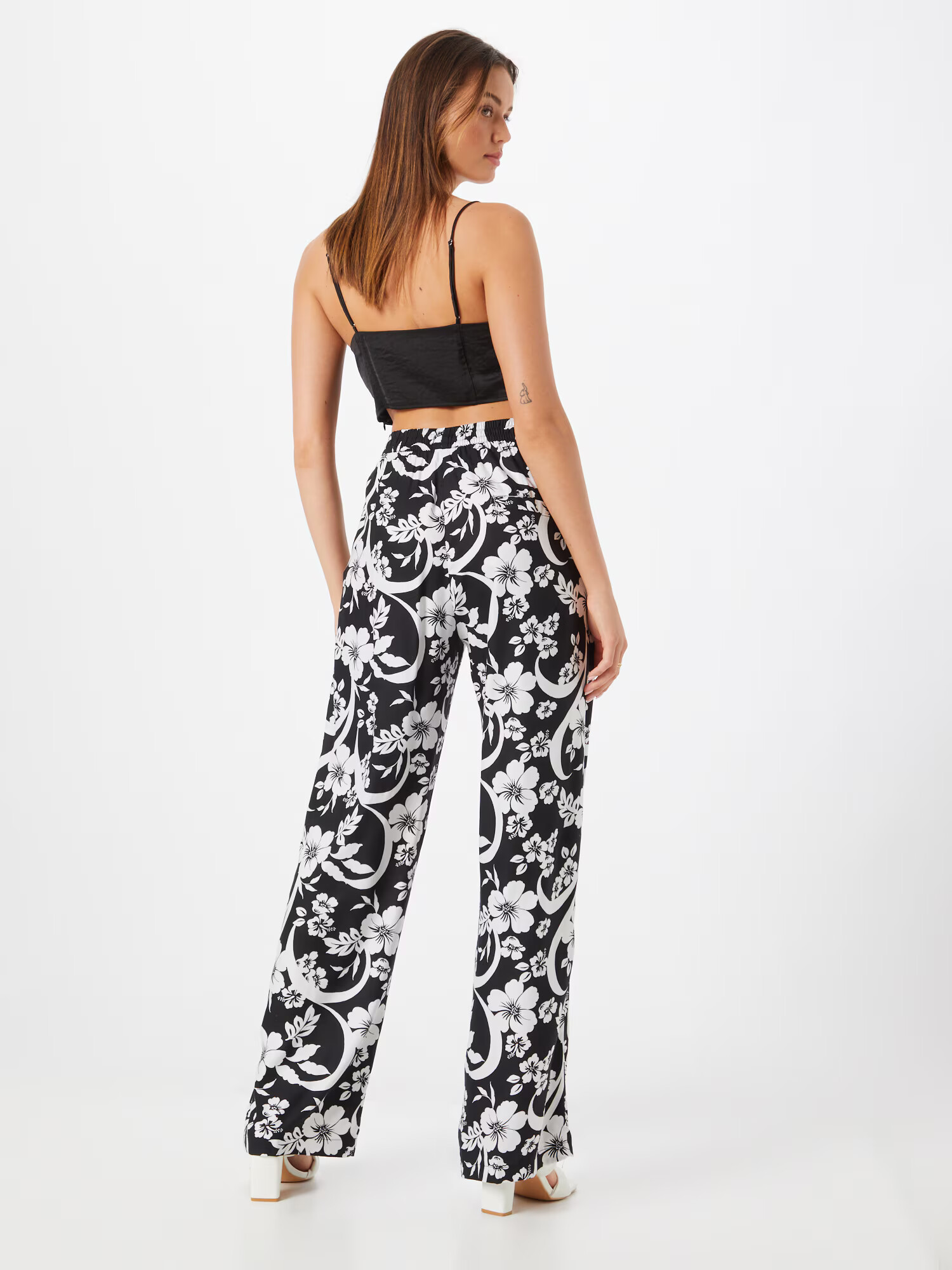 Tally Weijl Pantaloni 'Smiley' negru / alb - Pled.ro