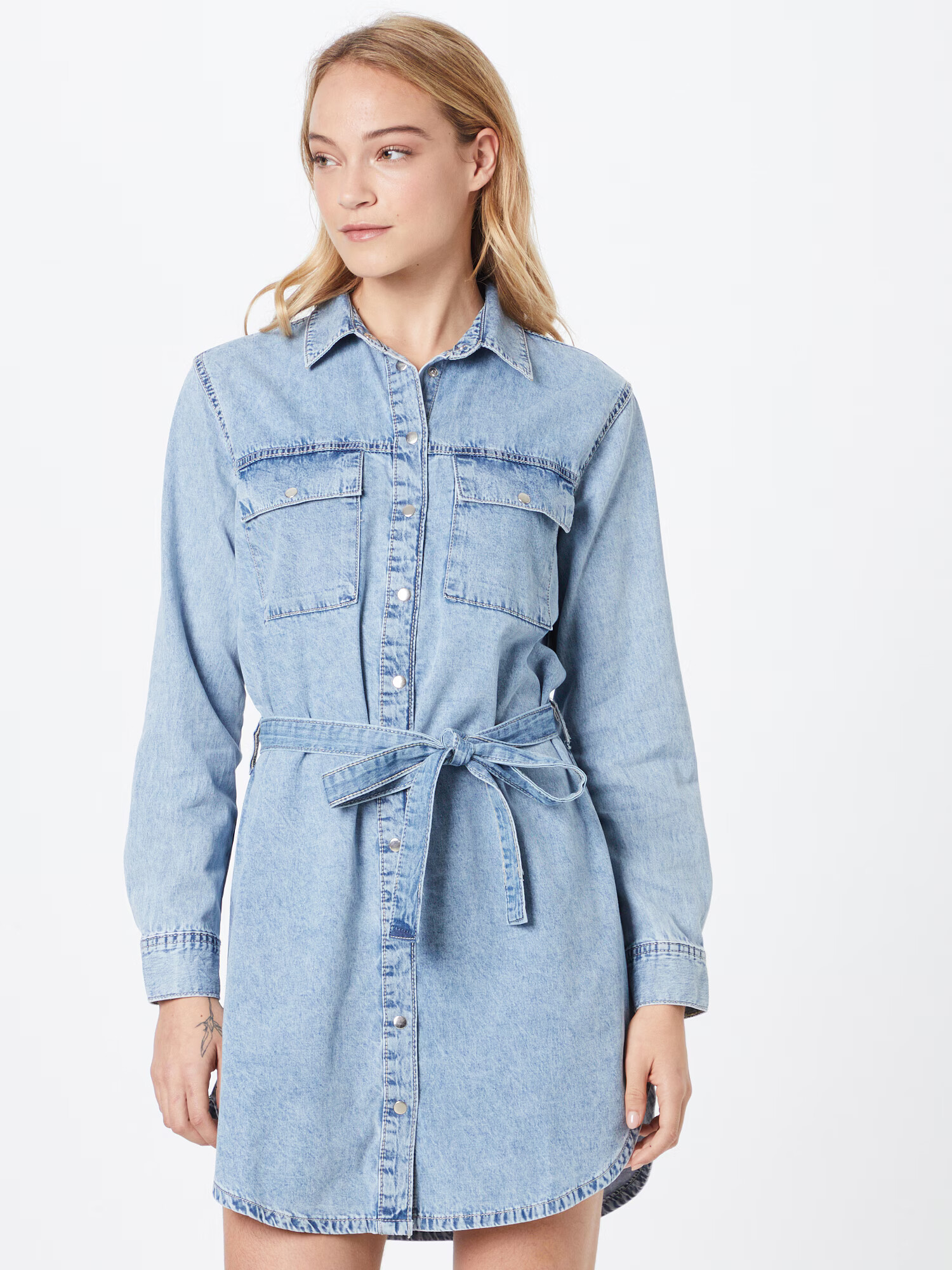 Tally Weijl Rochie tip bluză albastru denim - Pled.ro