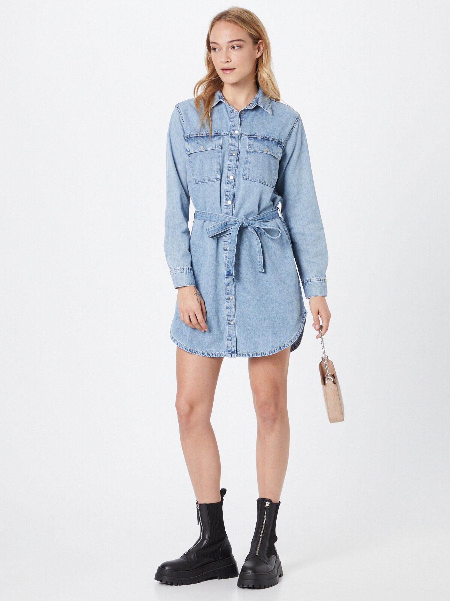 Tally Weijl Rochie tip bluză albastru denim - Pled.ro