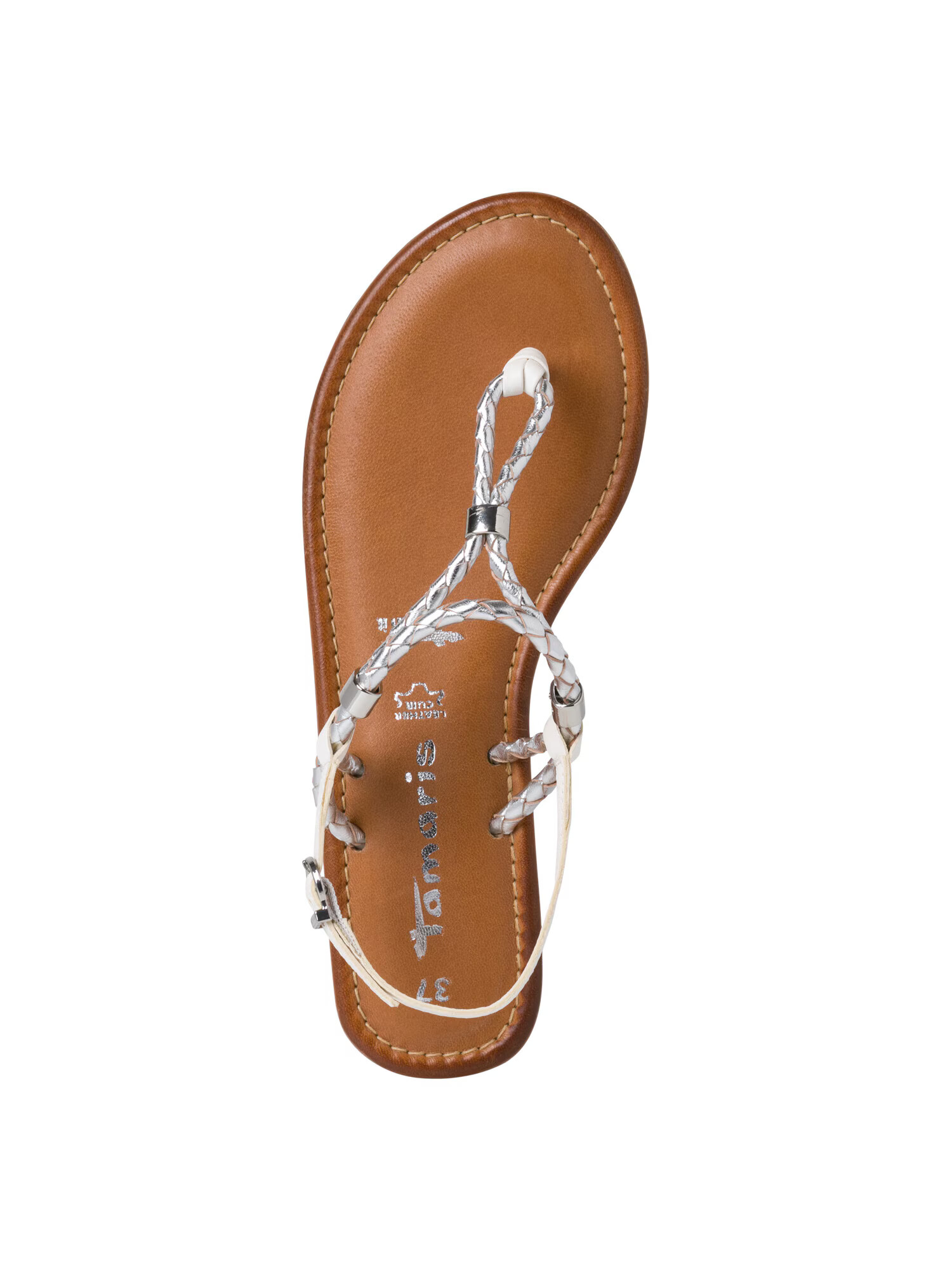 TAMARIS Flip-flops argintiu / alb - Pled.ro