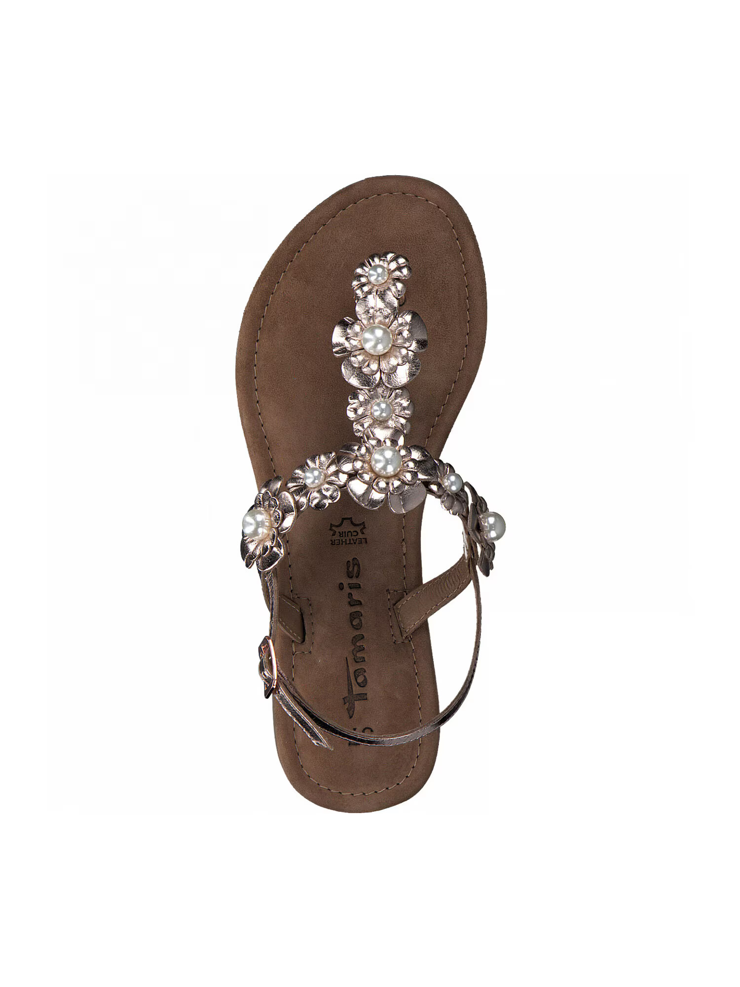 TAMARIS Flip-flops argintiu / alb perlat - Pled.ro