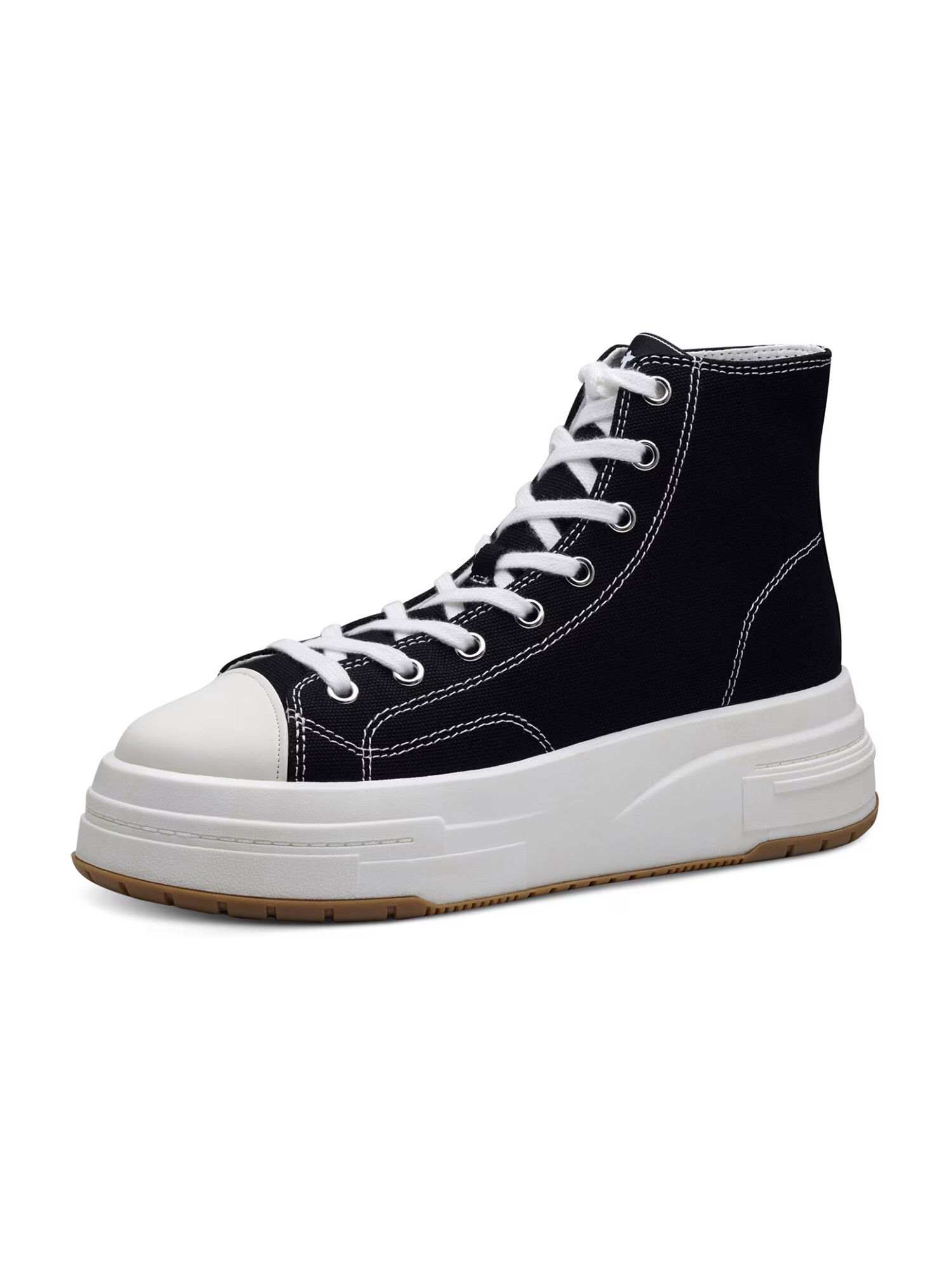 TAMARIS Sneaker înalt negru / alb - Pled.ro