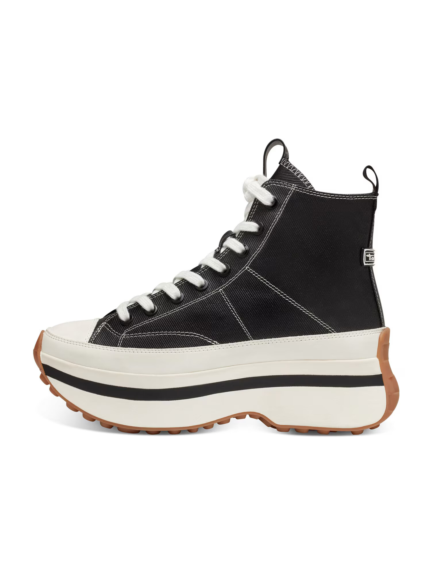 TAMARIS Sneaker înalt negru / alb - Pled.ro