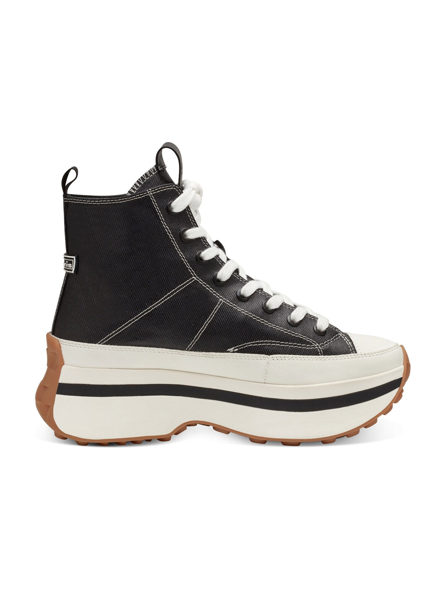 TAMARIS Sneaker înalt negru / alb - Pled.ro