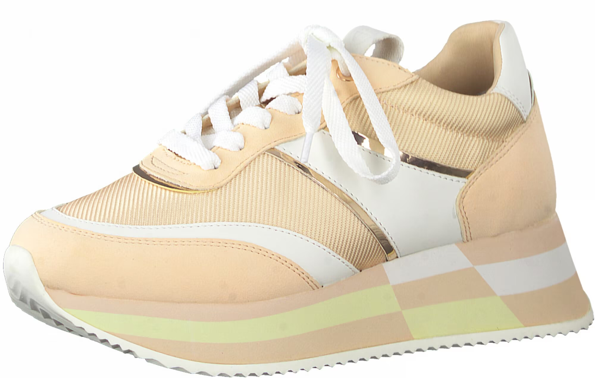 TAMARIS Sneaker low auriu / portocaliu pastel / alb - Pled.ro