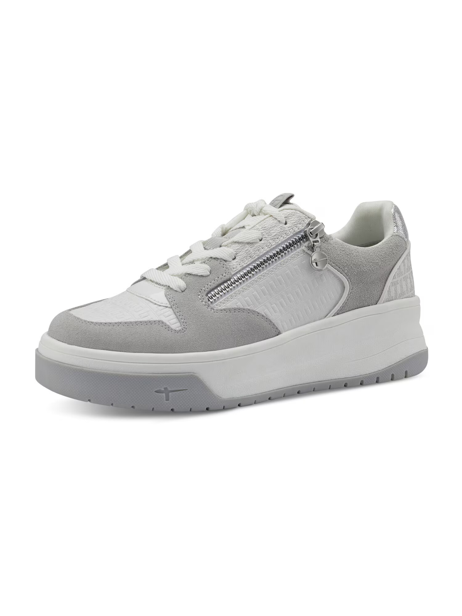 TAMARIS Sneaker low gri / argintiu / alb - Pled.ro