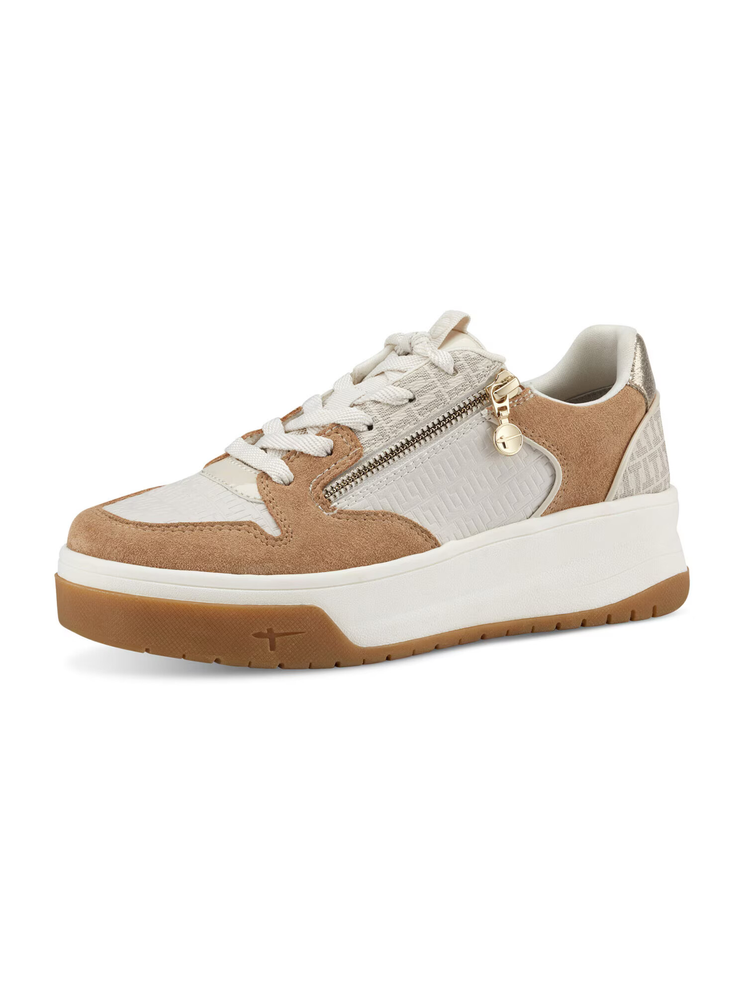 TAMARIS Sneaker low maro cămilă / bej deschis / alb natural - Pled.ro