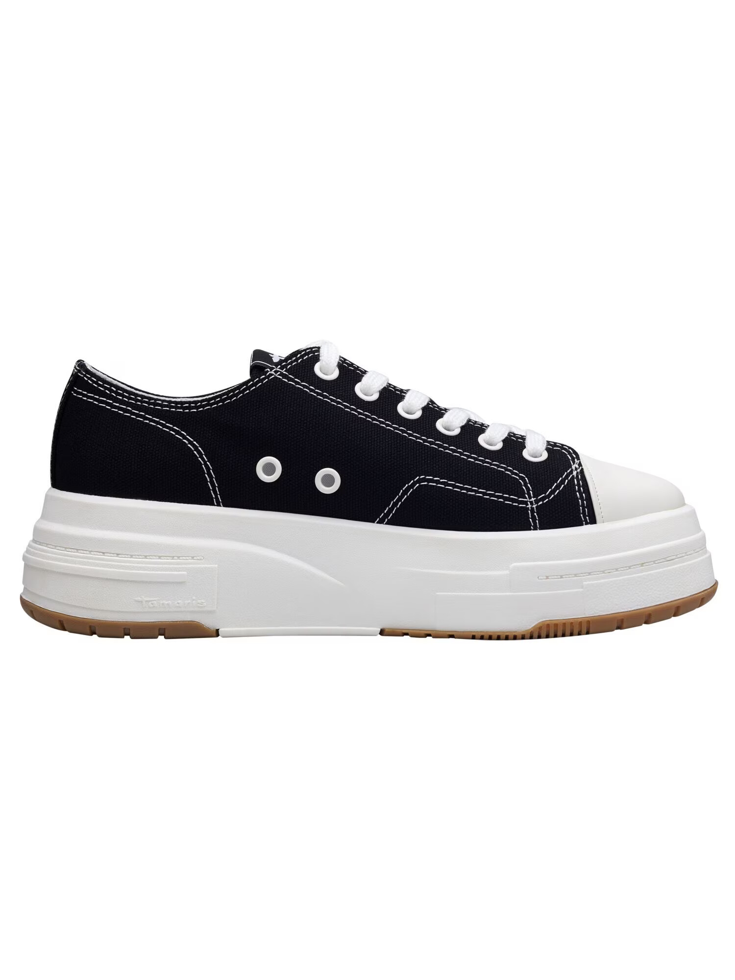 TAMARIS Sneaker low negru / alb - Pled.ro