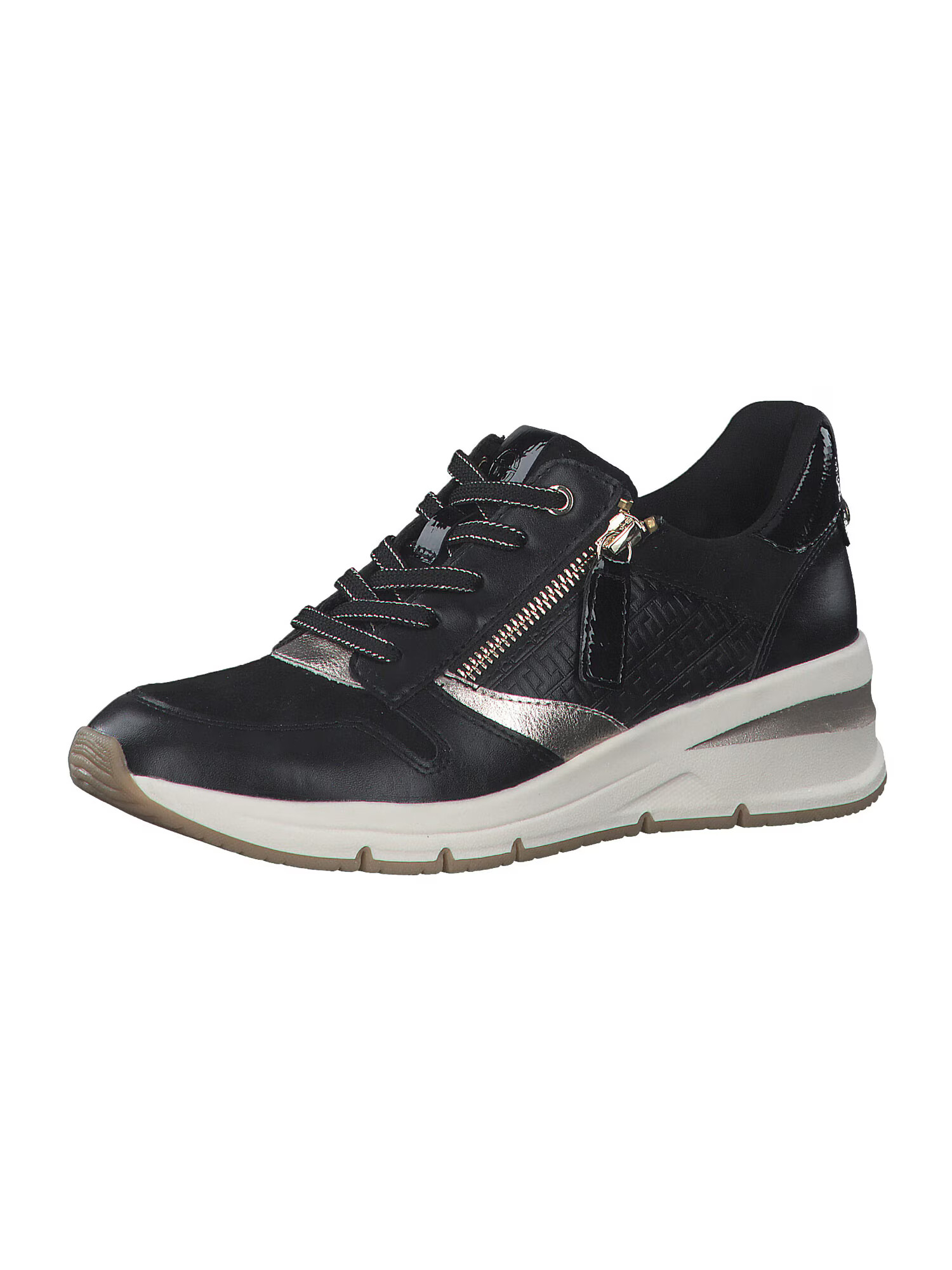 TAMARIS Sneaker low negru / argintiu - Pled.ro