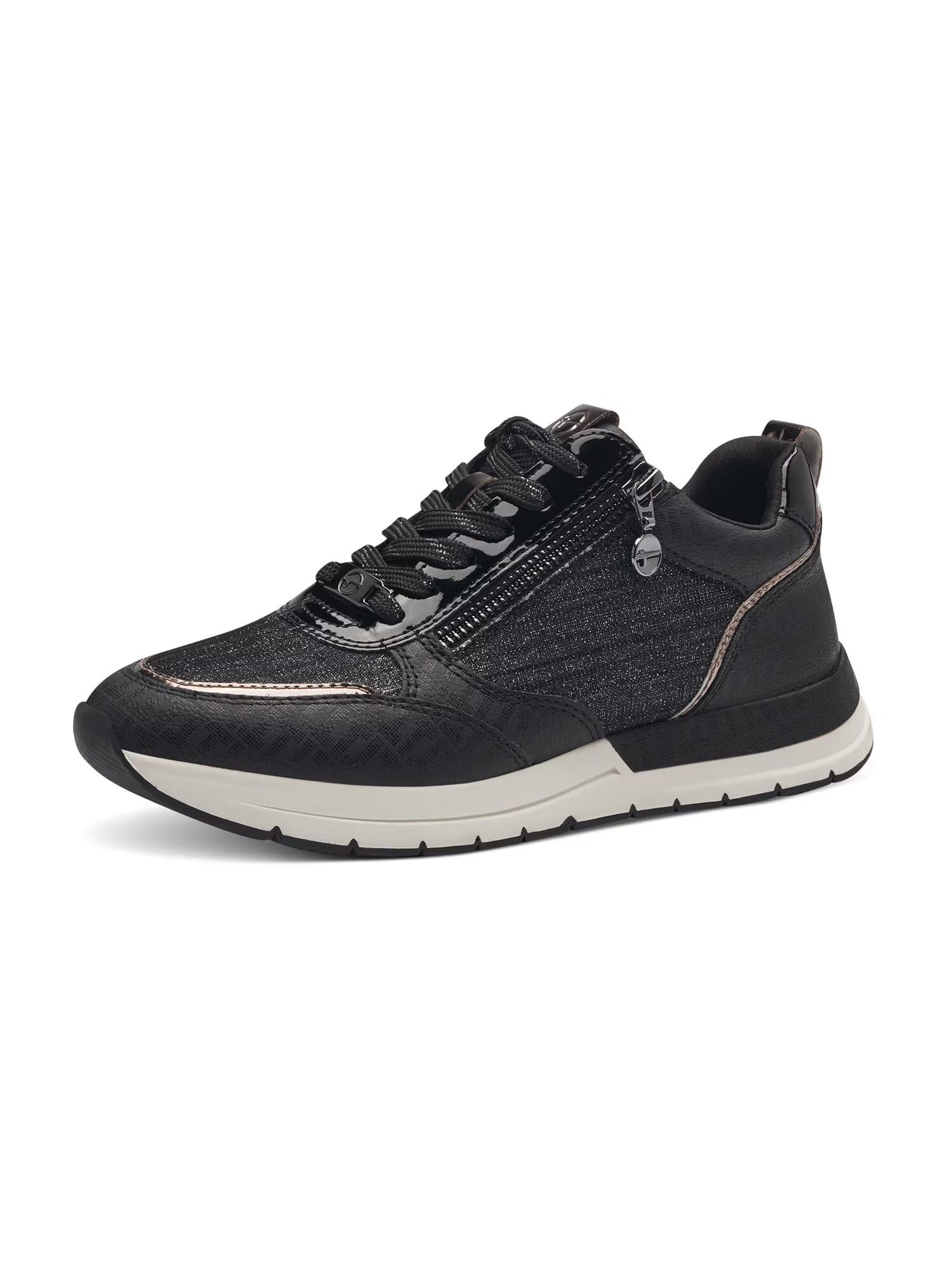 TAMARIS Sneaker low negru / argintiu - Pled.ro