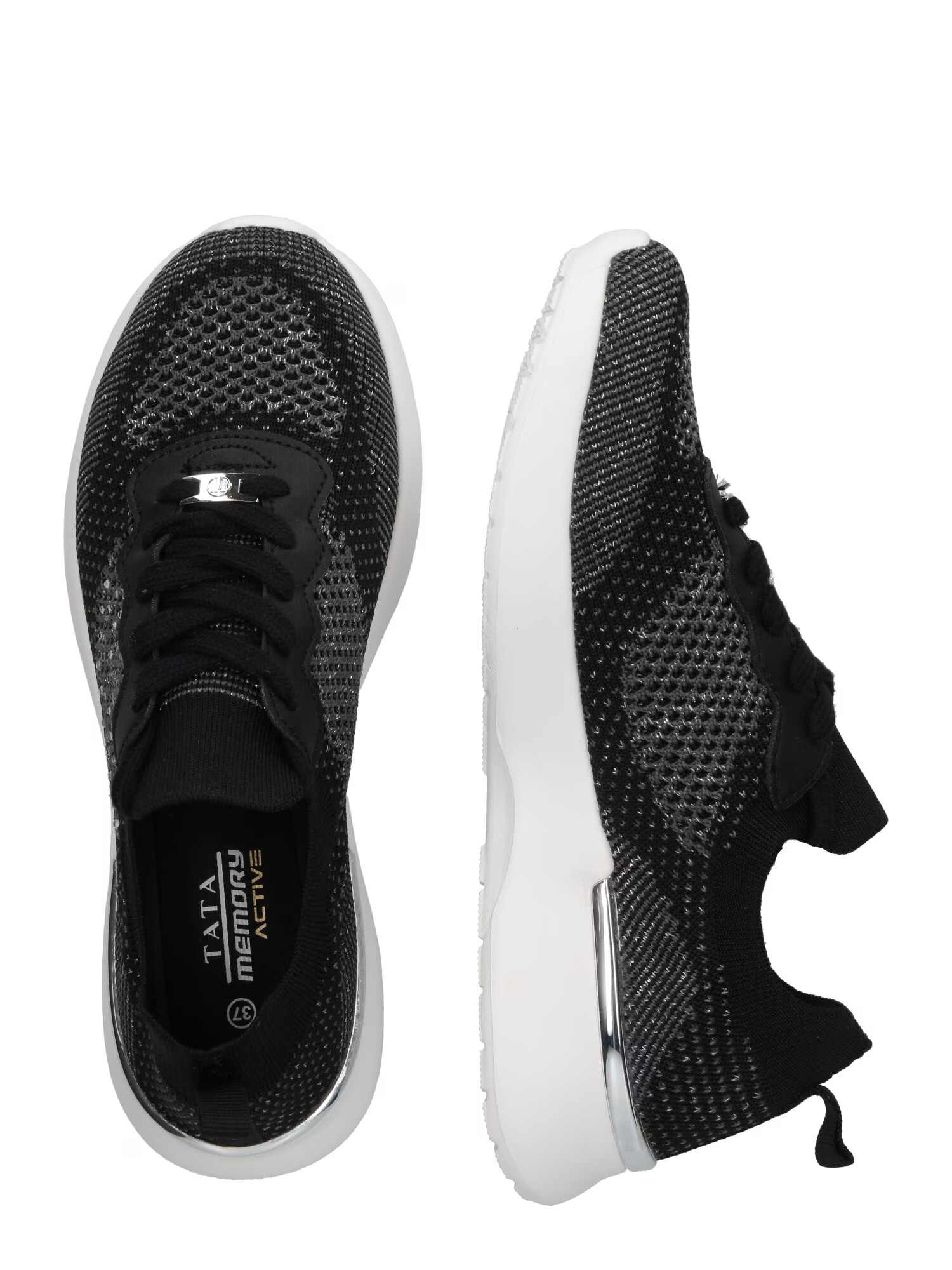 TATA Italia Sneaker low gri închis / negru / argintiu - Pled.ro