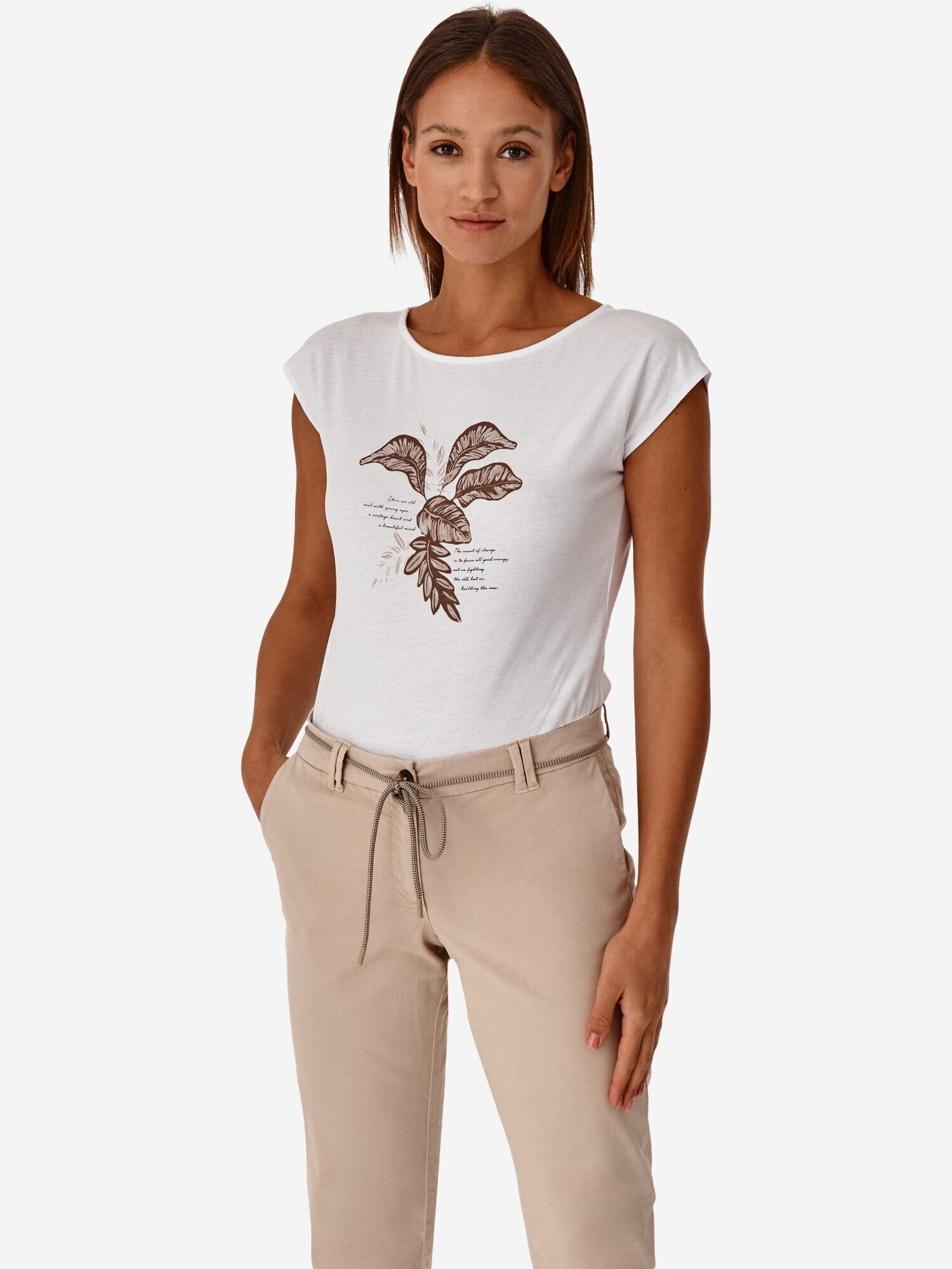 TATUUM Tricou 'AMANDA 1' bej / alb - Pled.ro