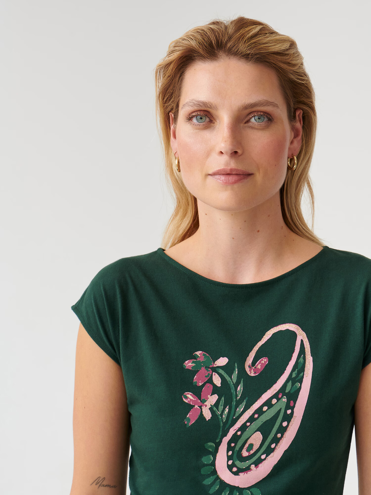 TATUUM Tricou 'AMANDA 4' verde pin / roz - Pled.ro