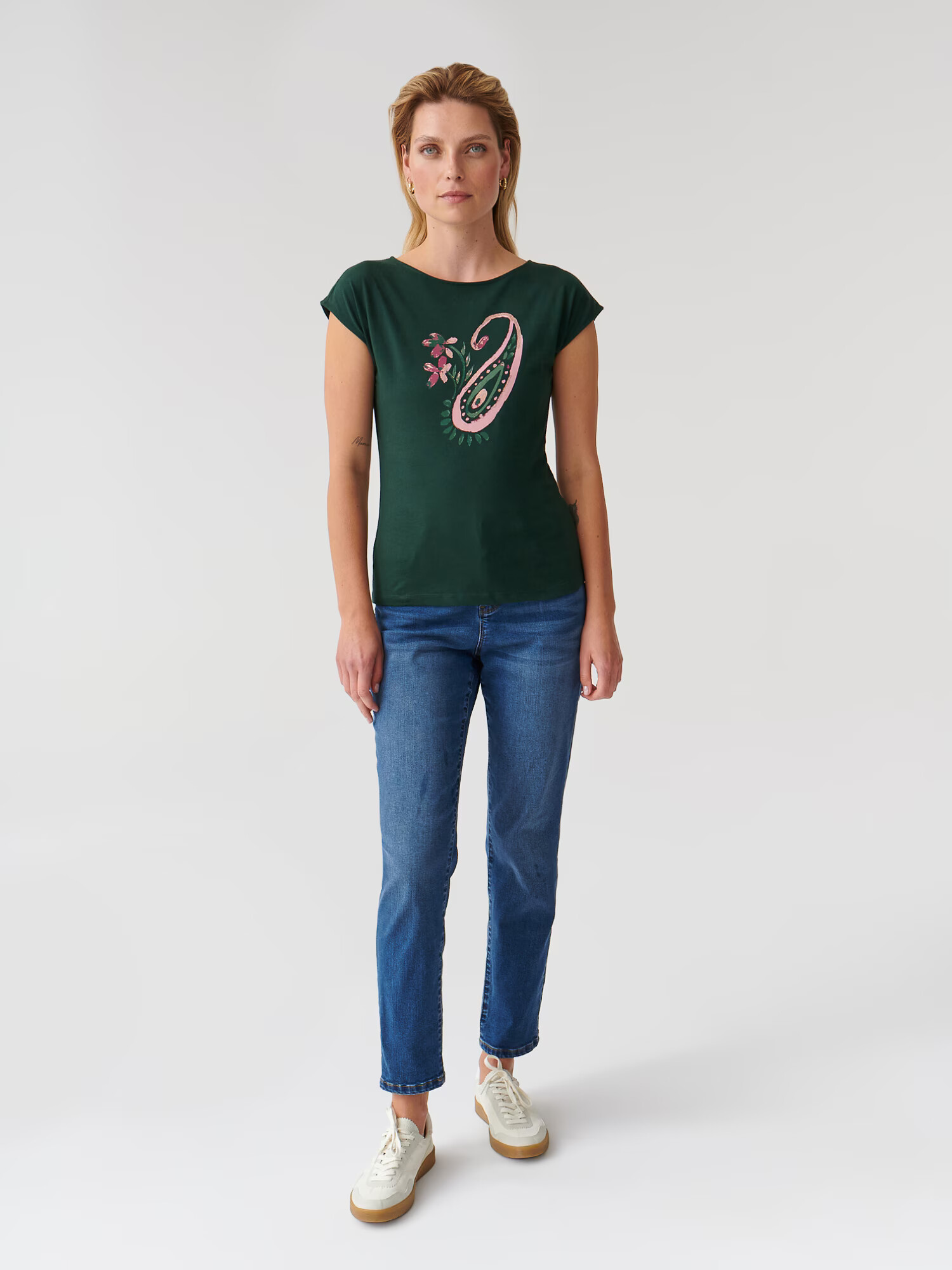 TATUUM Tricou 'AMANDA 4' verde pin / roz - Pled.ro