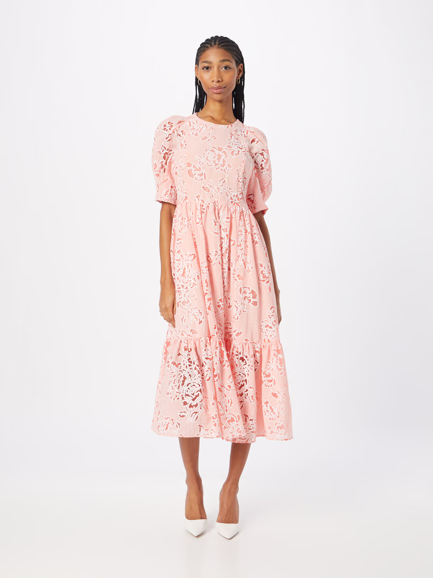 Ted Baker Rochie 'Esthher' corai / portocaliu somon / alb - Pled.ro