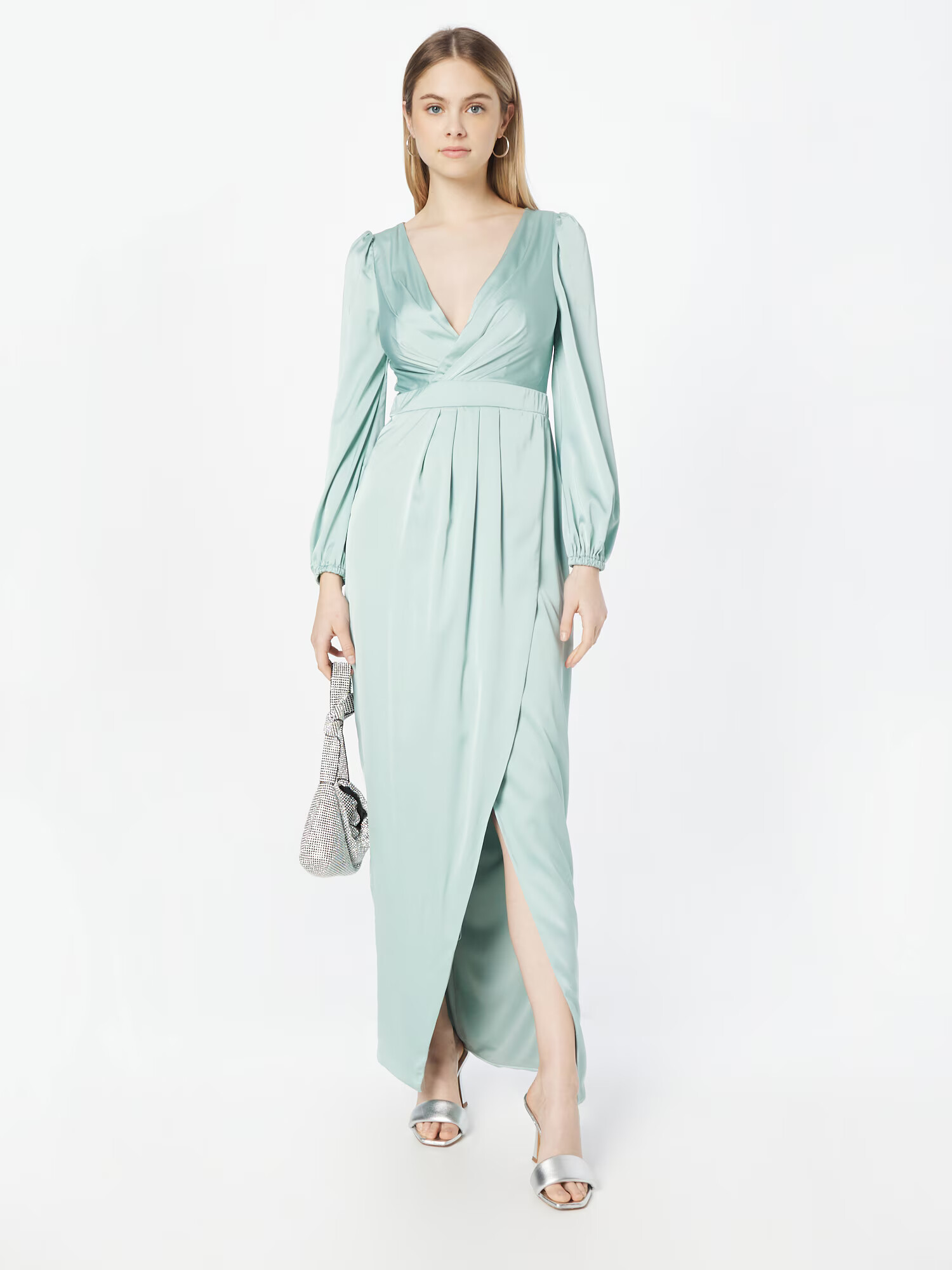 TFNC Rochie de seară verde pastel - Pled.ro